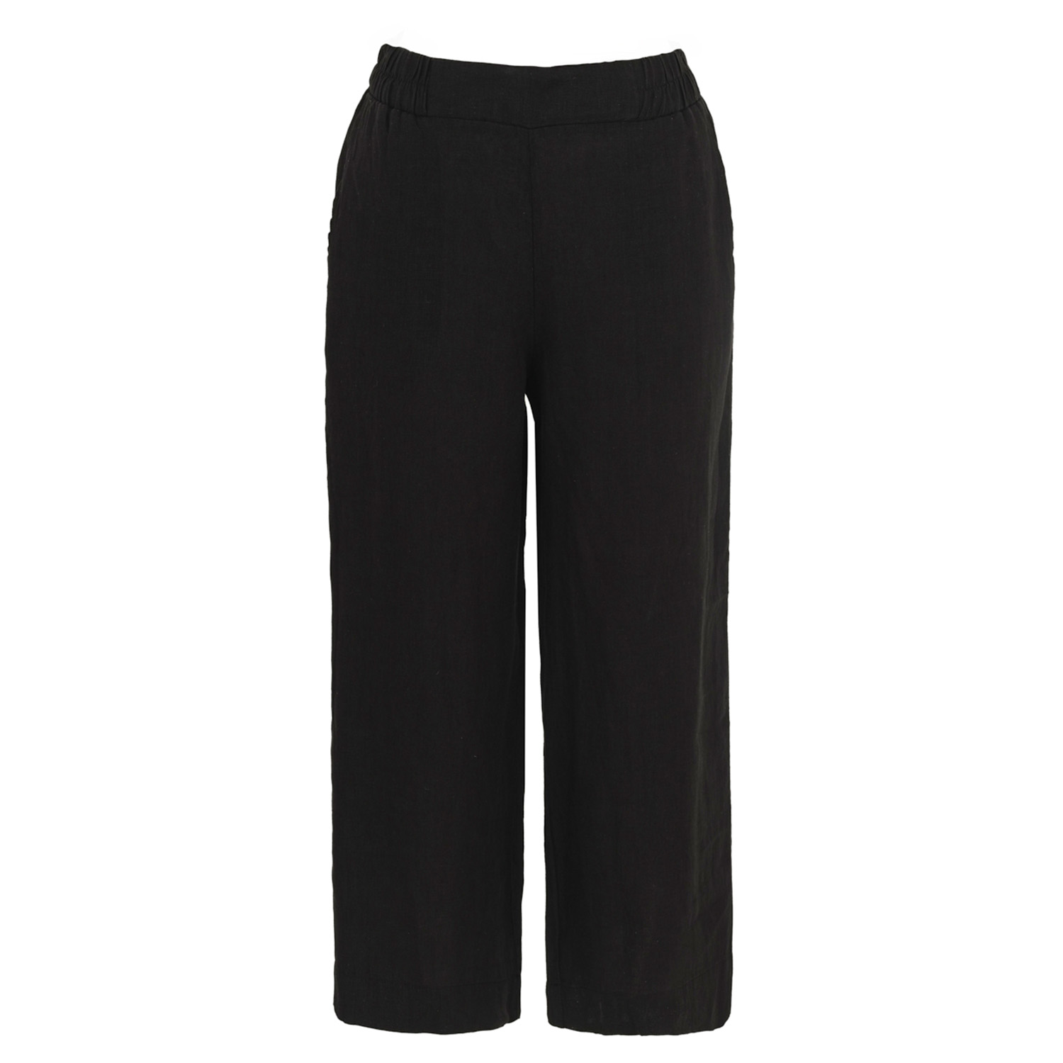 DOLCEZZA Woven Linen Trousers in Black - 24253 1 24253