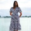 FO7434 SHADOW FLOWER DRESS