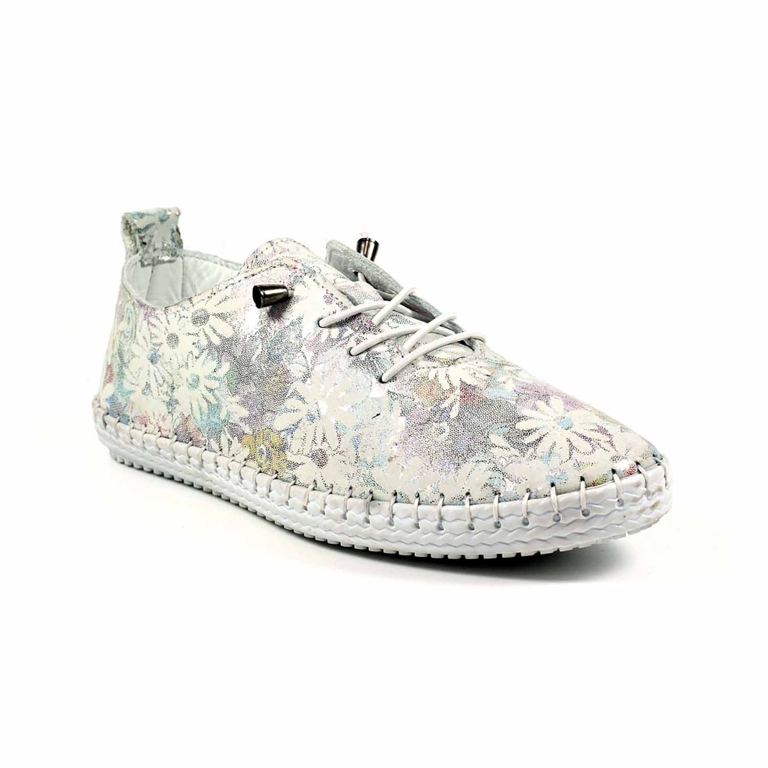 LUNAR Ellington Floral Leather Plimsoll - FLR605FL 1 ellington floral leather plimsoll p6456 376021 image