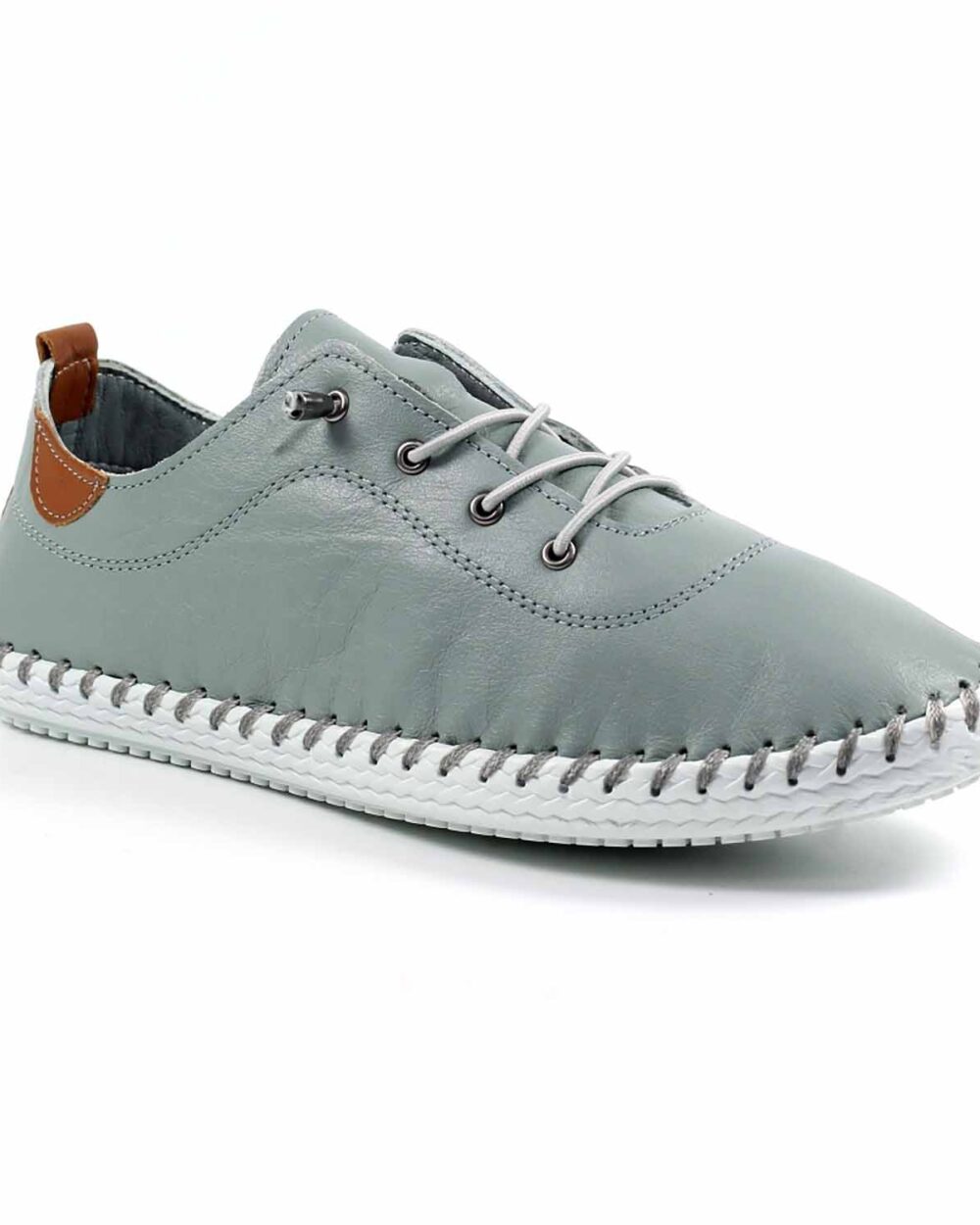 st ives grey leather plimsoll p5906 365920 image