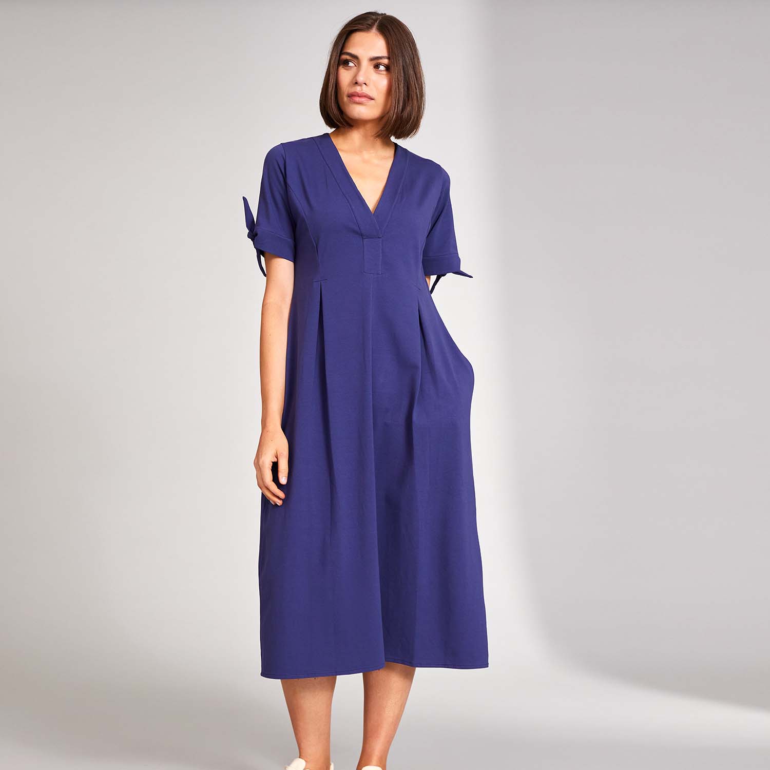 PERUZZI Tie Sleeve Dress in Blue - S24172 1 S24172 1