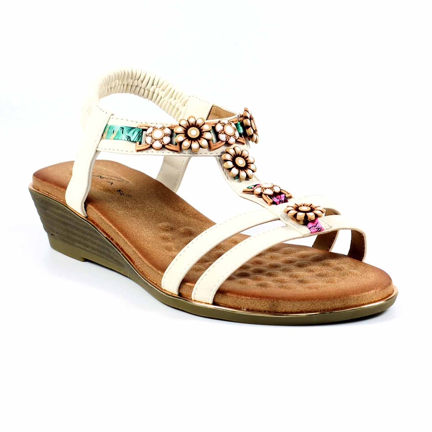 LUNAR Frankie White Wedge Sandal - JLH435 1 frankie white wedge sandal p6378 375027 image