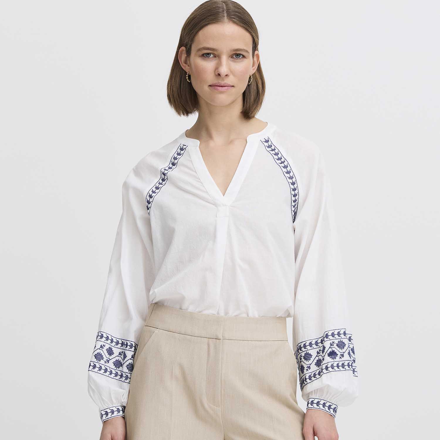 B YOUNG Jiya Blouse in Marshmallow - 20816554 1 20816554