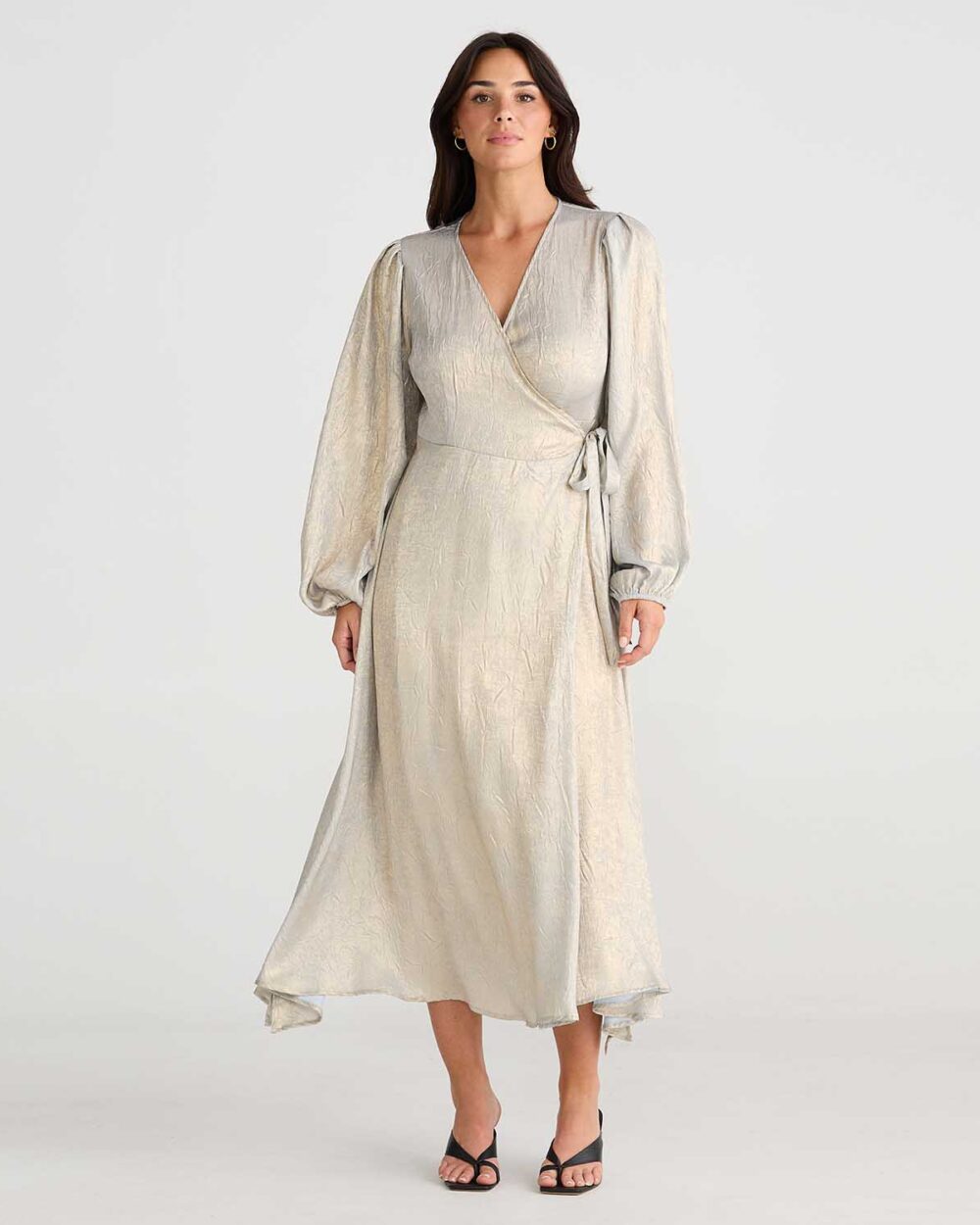 BT24508 1 Jessica Wrap Dress Champagne 1
