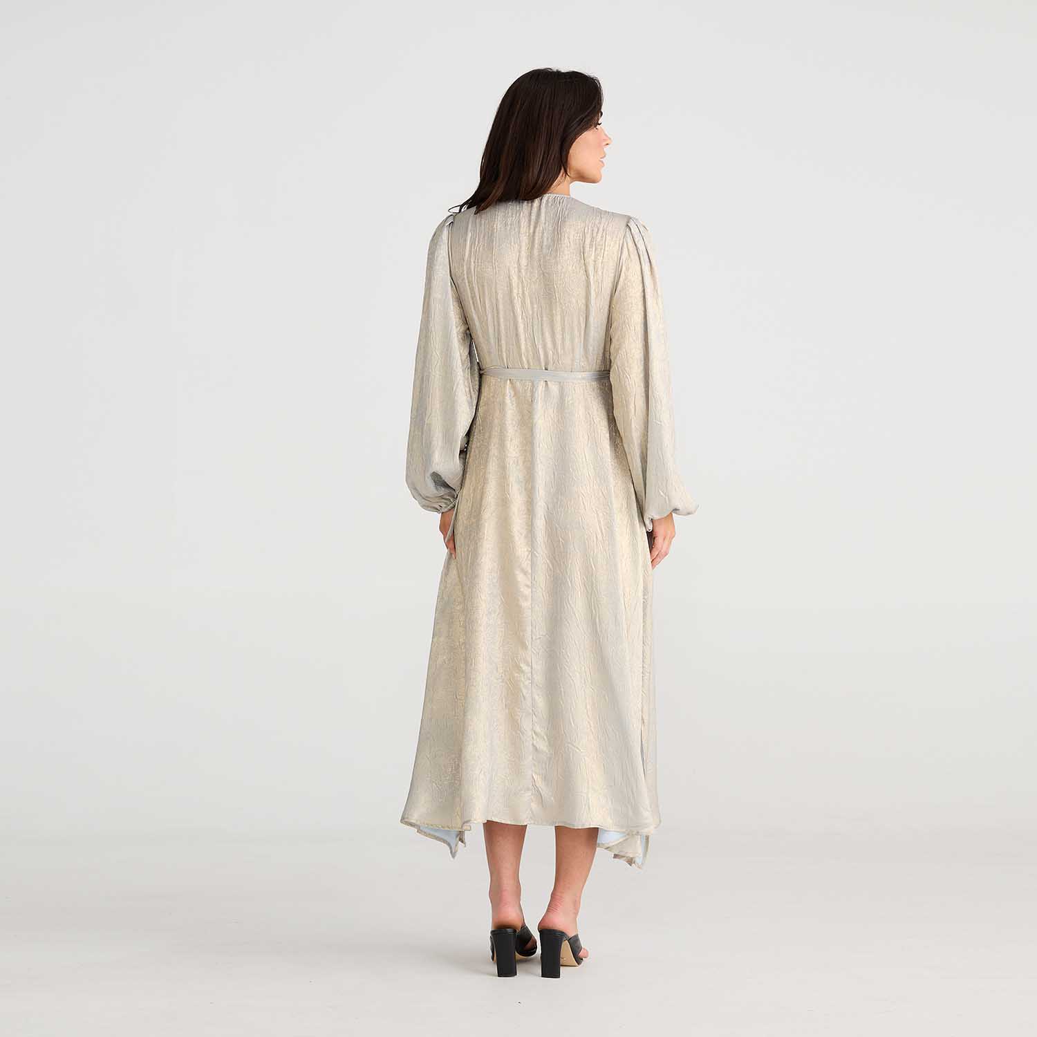 BRAVE&TRUE Jessica Wrap Dress in Champagne - BT24508 2 BT24508 1 Jessica Wrap Dress Champagne 4