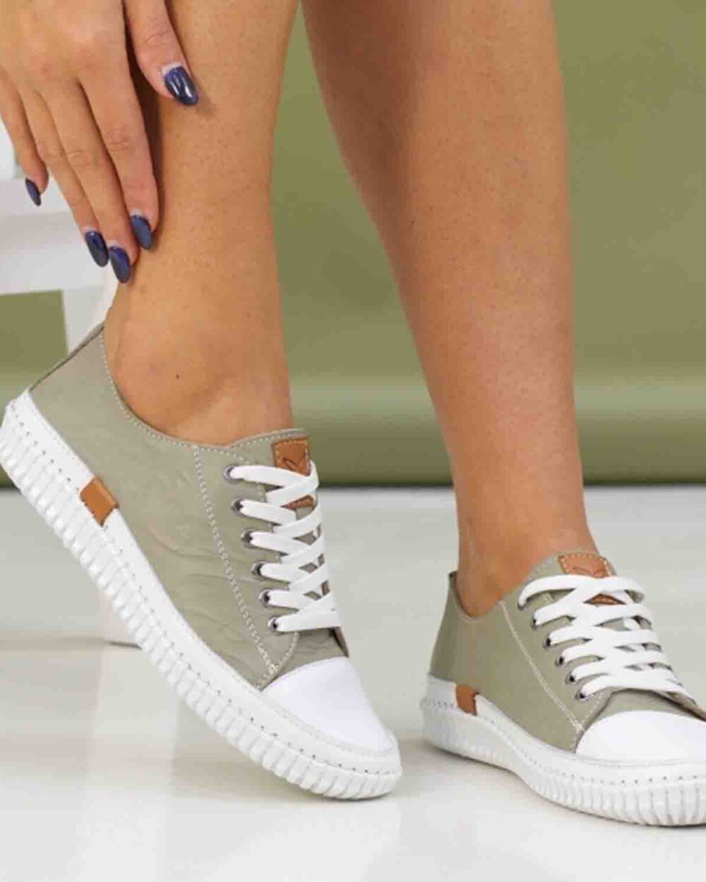 truffle ii khaki leather plimsoll p7207 413423 image