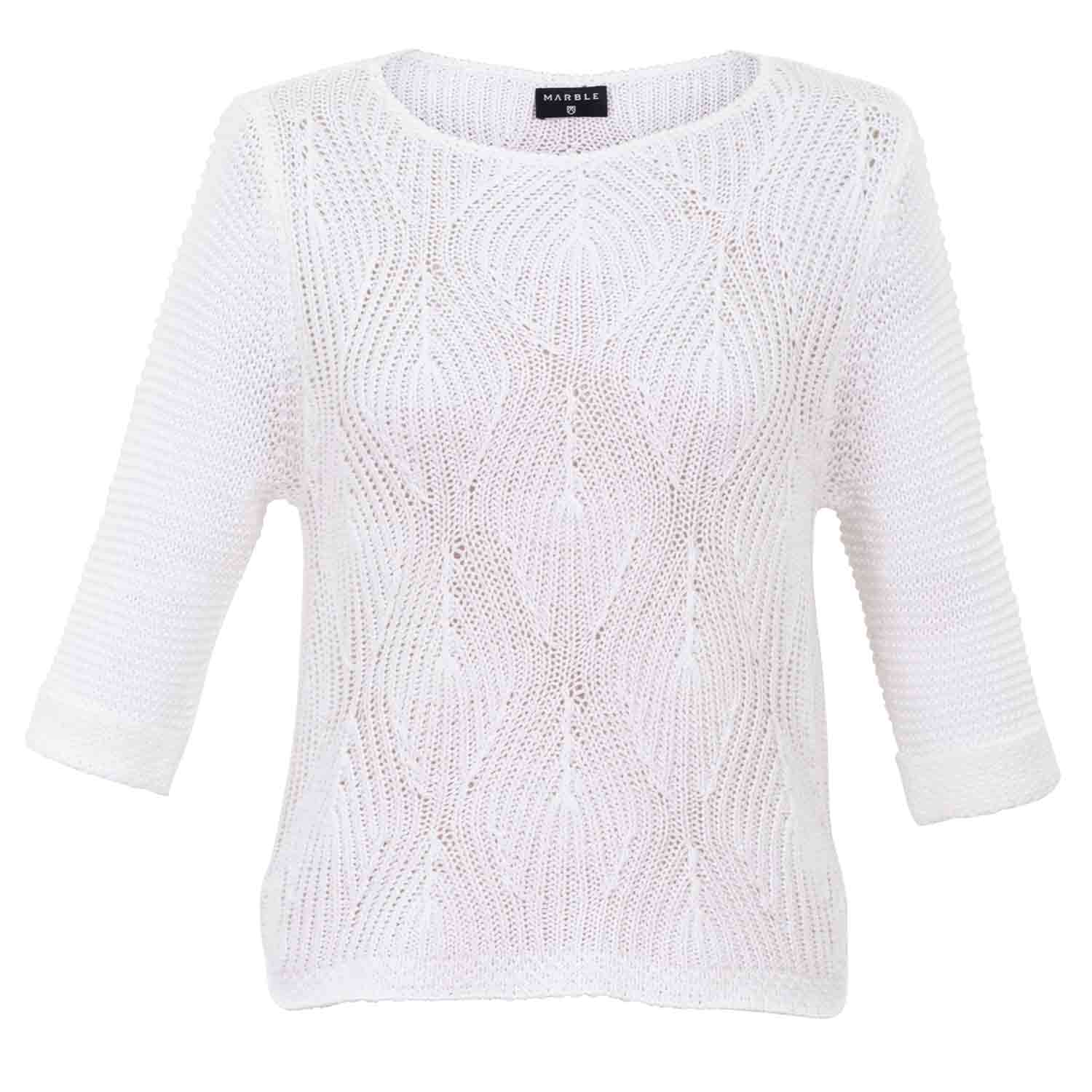 MARBLE White Open Knit Sweater - 6912 1 6912 102