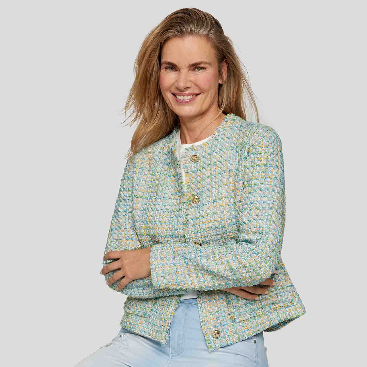 RABE Elegant Round Neck Jacket in Emerald - 54-211022 1 RABE 4420 54 211022