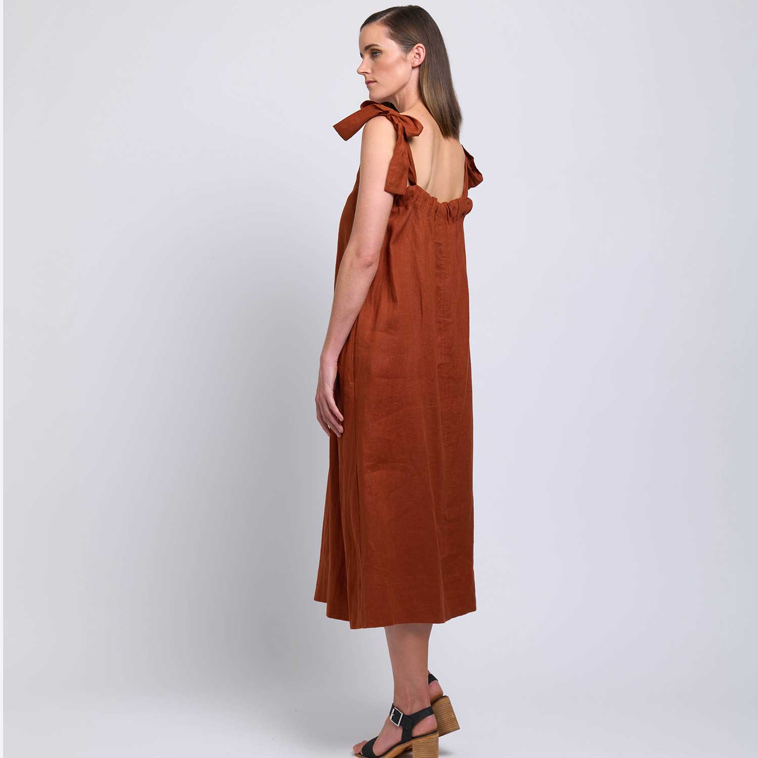FOIL Bali Tie Dress in Brown - FO7828 3 FO7828 BOMBAY 1