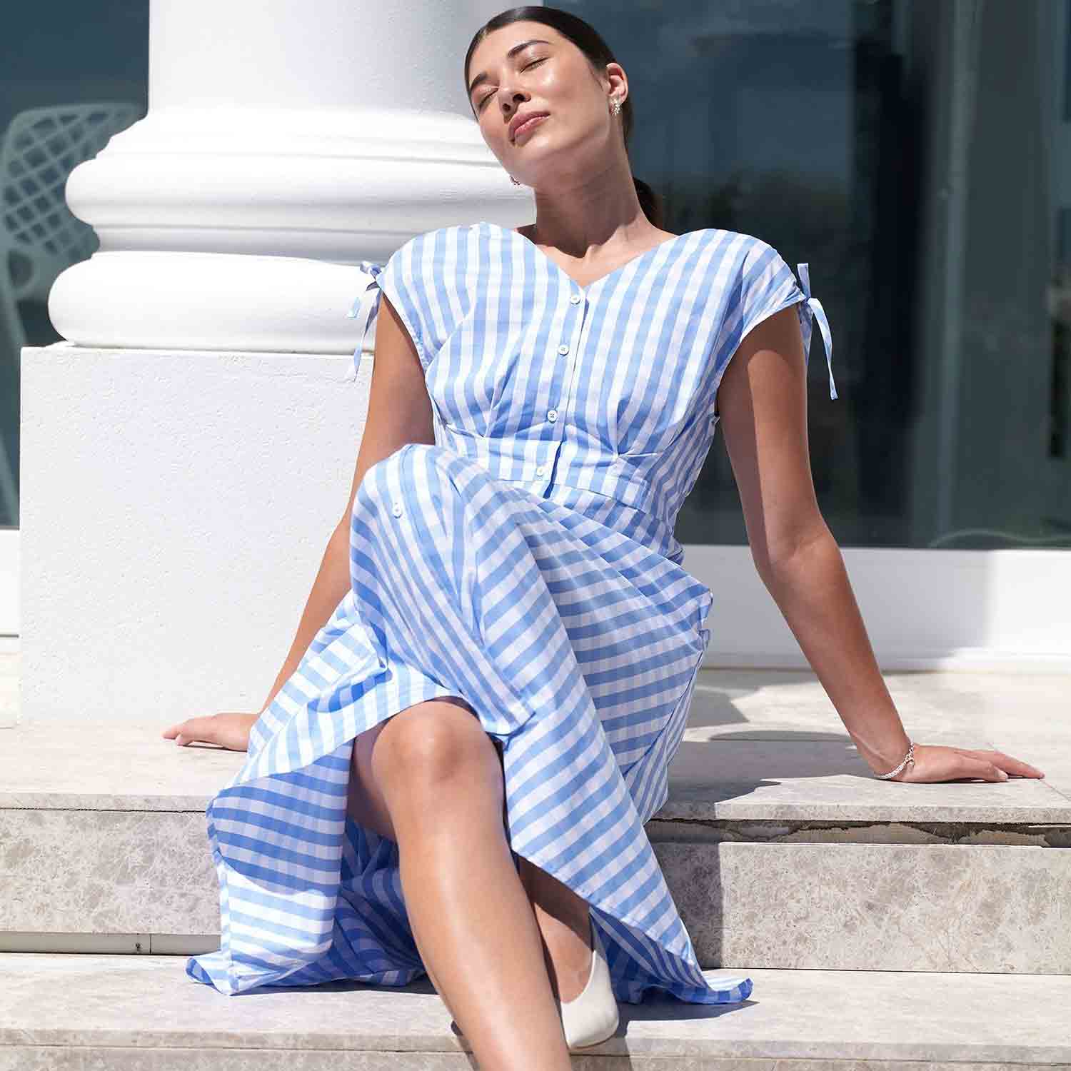 FOIL Flip It Sun Dress in Blue & White - FO7873 2 FO7873 0