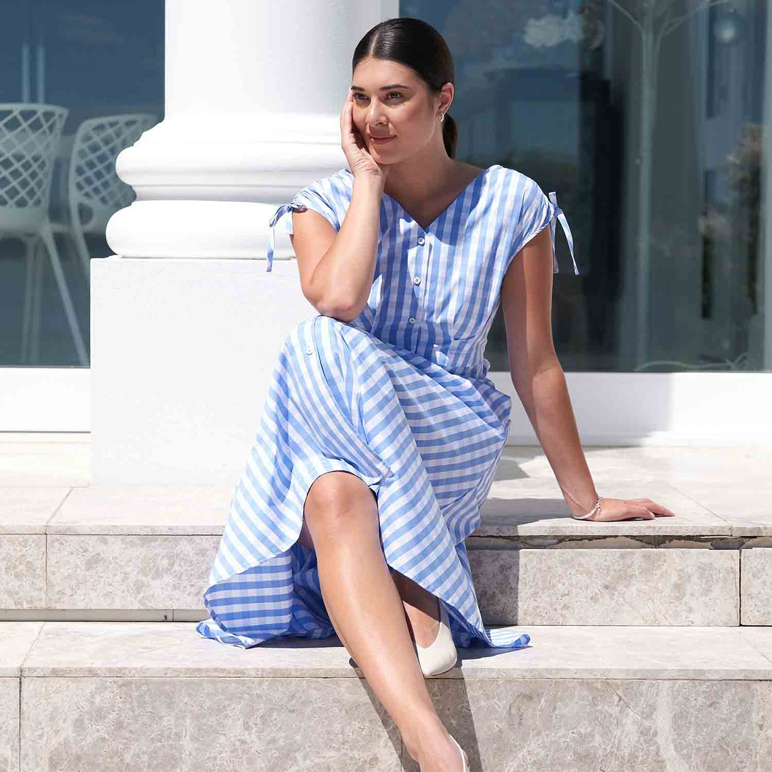 FOIL Flip It Sun Dress in Blue & White - FO7873 1 FO7873 1
