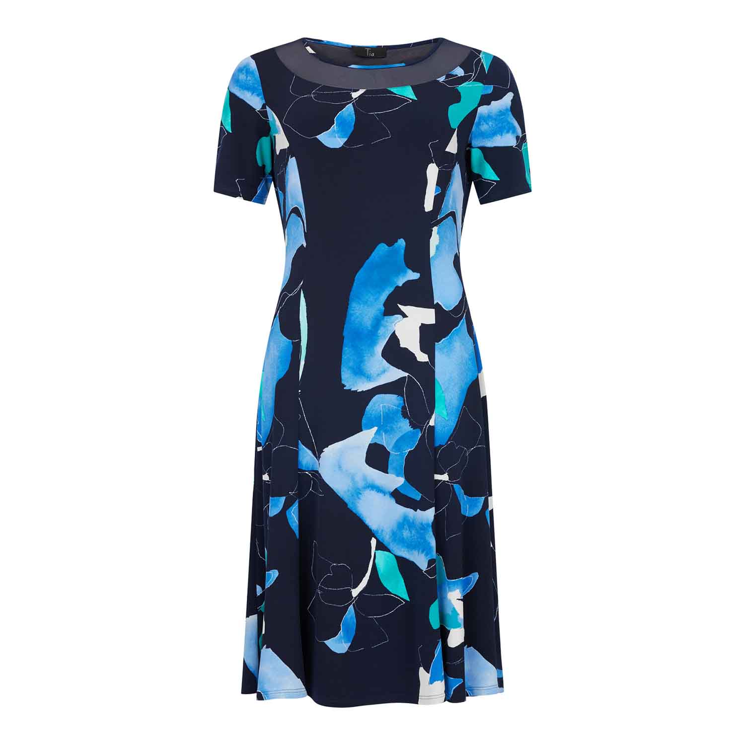 TIA Abstract Pattern Dress in Navy Combo - 78359-7942 1 151 78359 07942 60A