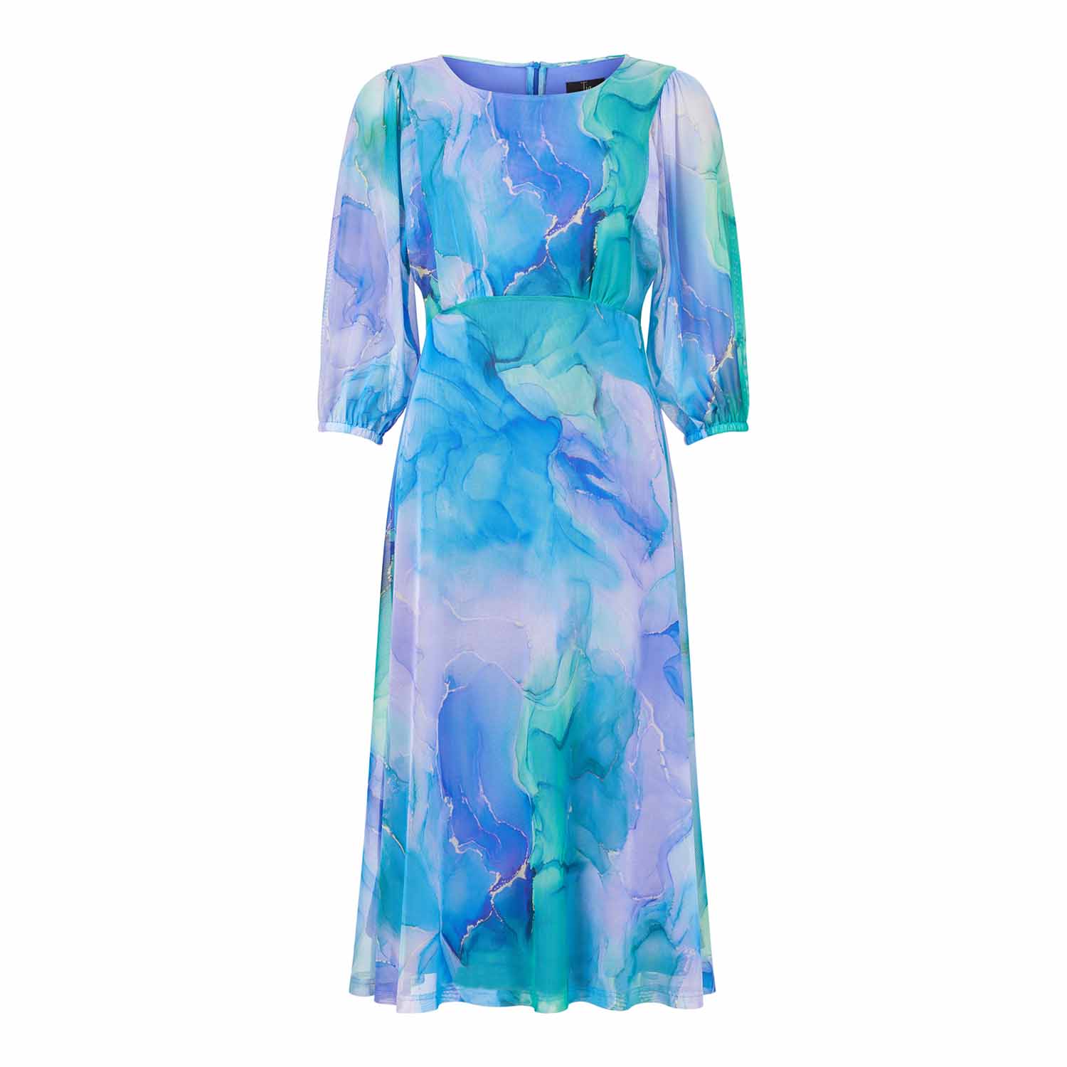 TIA Watercolour Print Dress in Blue/Green - 78936-7949 1 151 78936 07949 61A