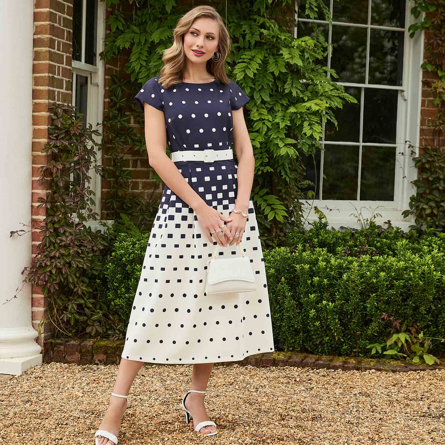 TIA Navy & White A-Line Occasion Dress - 78946-7952 1 152 78946 07952R