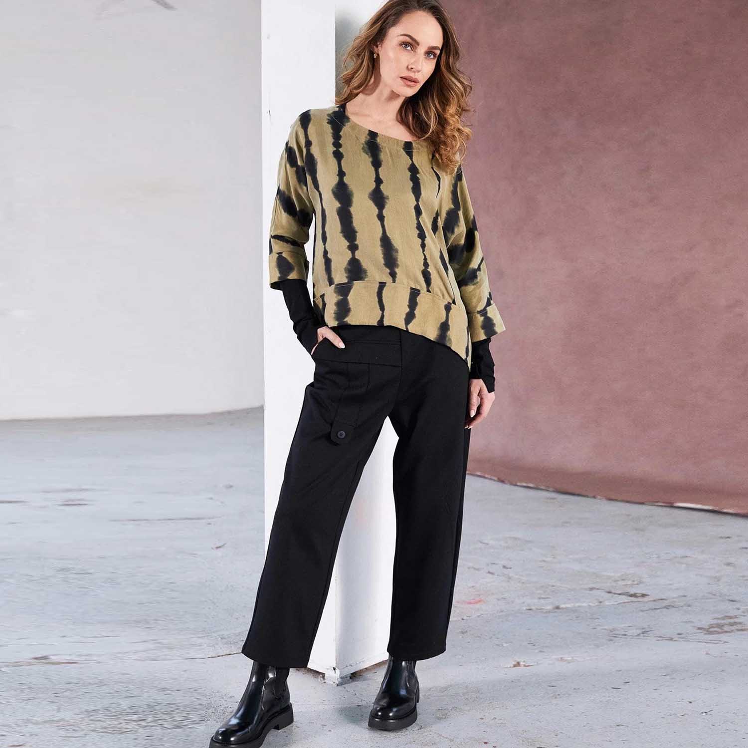NAYA Tapered Leg Trousers in Black - NAW25139 1 Naya factory 20th 250589 2