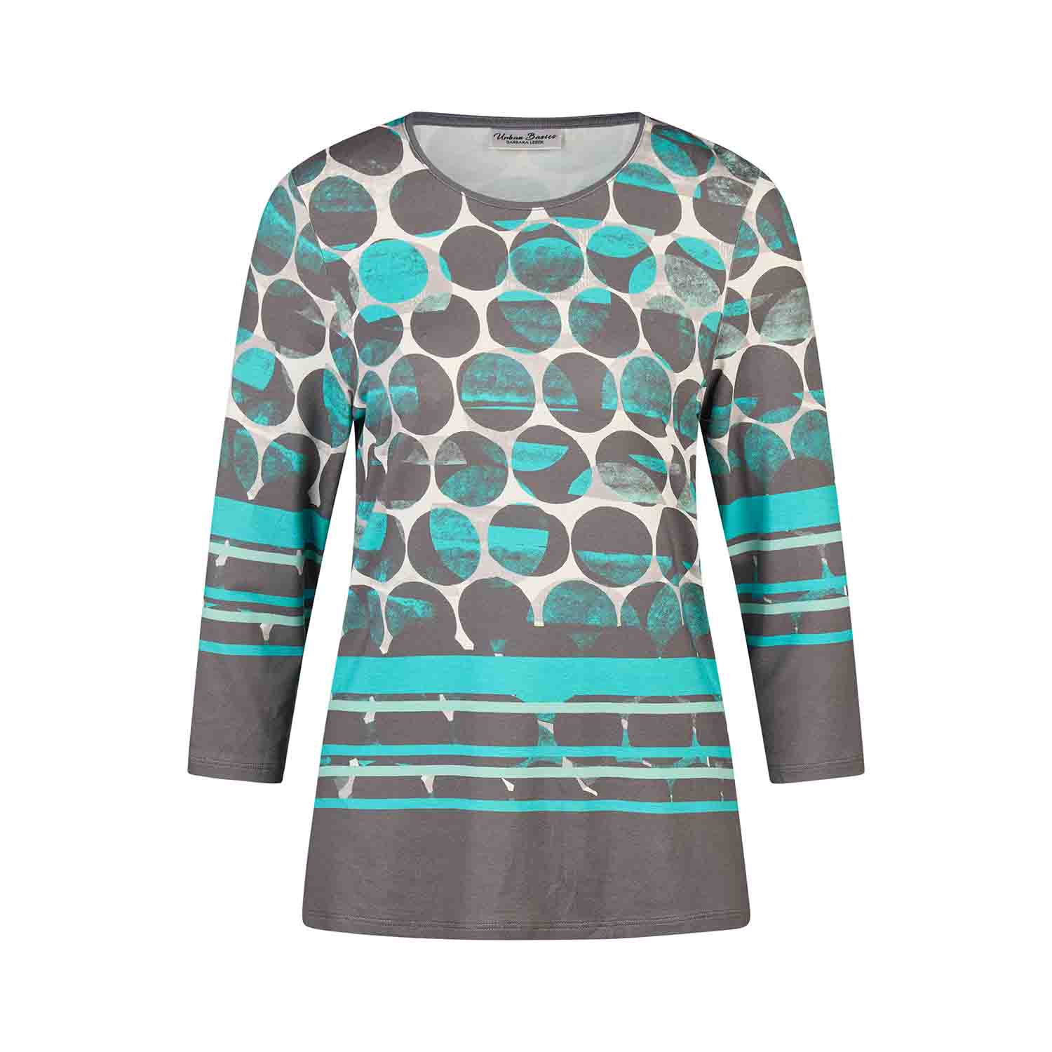 BARBARA LEBEK Tunic Style Top in Grey & Green - 41090052 1 Barbara Lebe Winter 2025 120 41090052