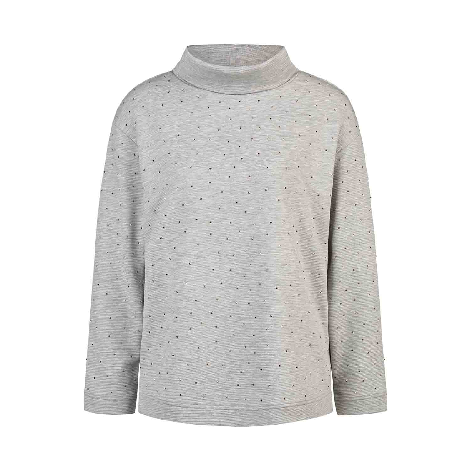 BARBARA LEBEK Steel Grey Sweatshirt with Embellishments - 36060052 1 Barbara Lebe Winter 2025 923 36060052