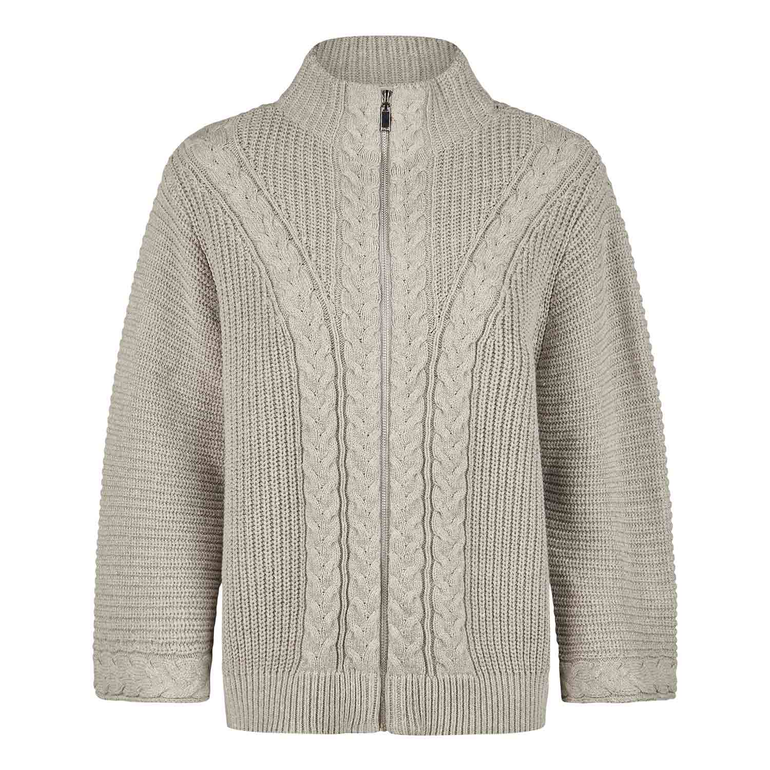 BARBARA LEBEK Knitted Zipped Jacket in Steel Grey - 36250052 1 Barbara Lebe Winter 2025 923 36250052