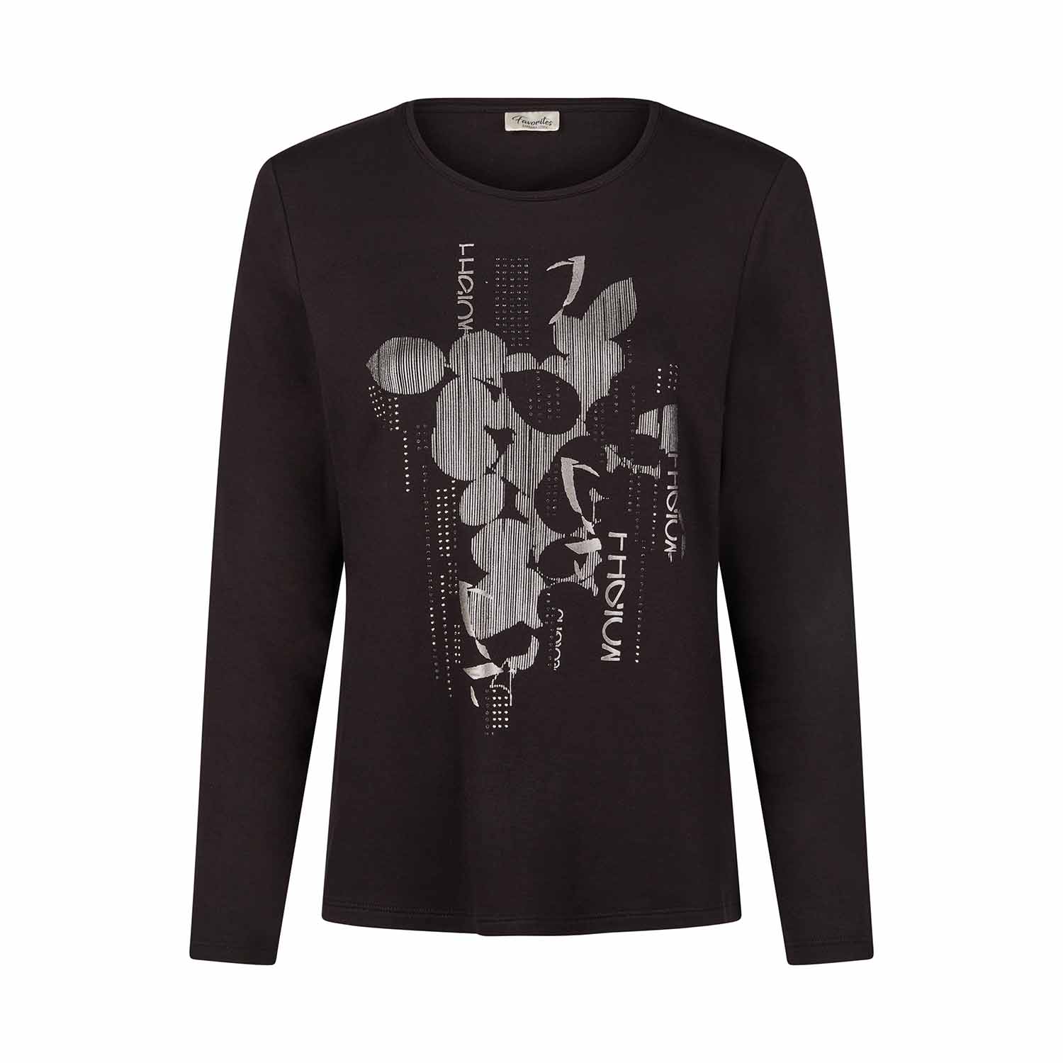 BARBARA LEBEK Top with Front Metallic Print in Black - 35660052 1 Barbara Lebe Winter 2025 999 35660052