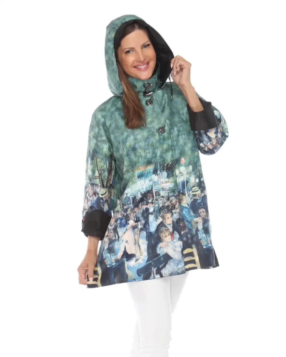 OOPERA BALL AT THE MOULIN DE LA GALETTE BY RENOIR  Reversible Rain Coat in Multi - J3240RW-2