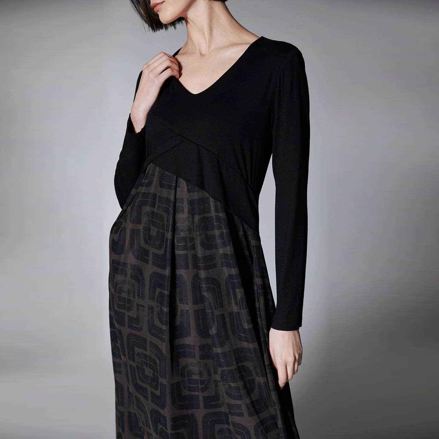 PERUZZI Contrast Fabric Dress in Black - AW25197 2 W25197 4