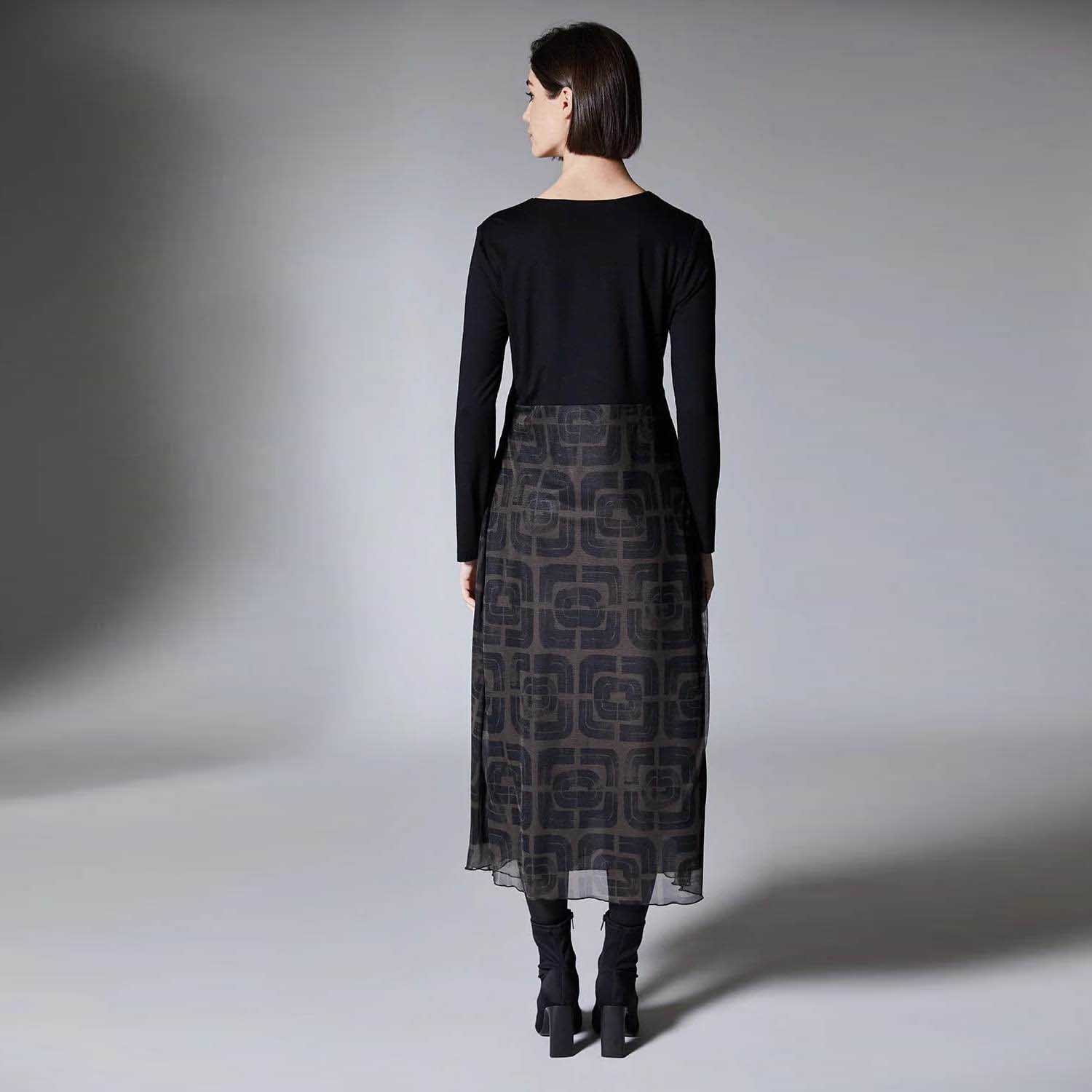 PERUZZI Contrast Fabric Dress in Black - AW25197 3 W25197 5