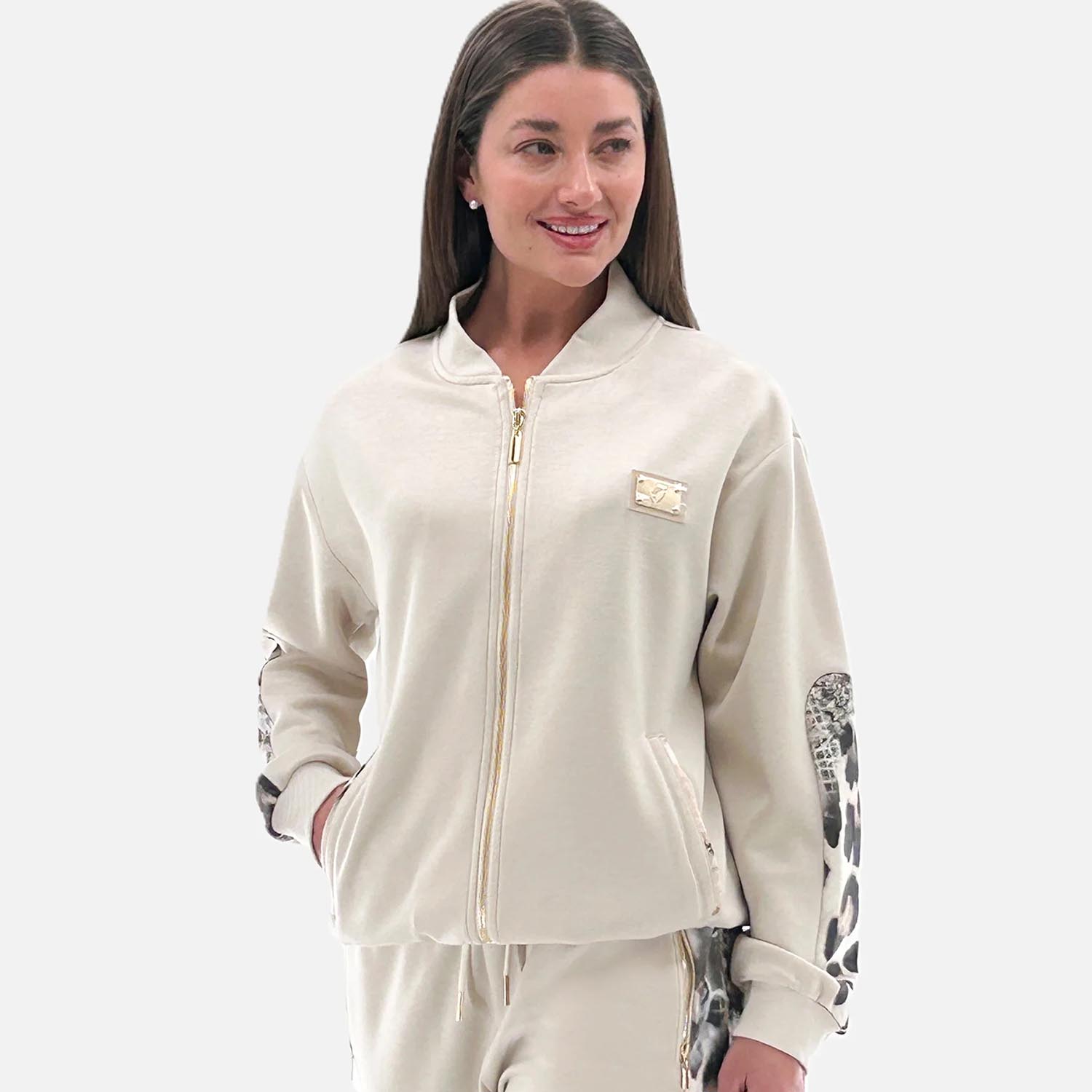 ORLY 252254 ZIP CASUAL JACKET-ALMOND 1 252254 Almond