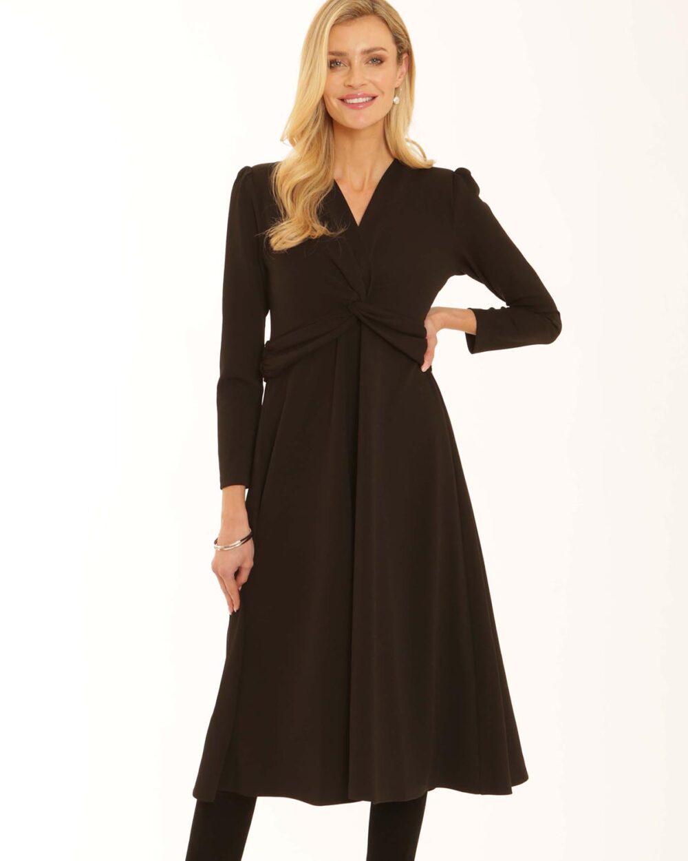 42554 solid jersey dress black