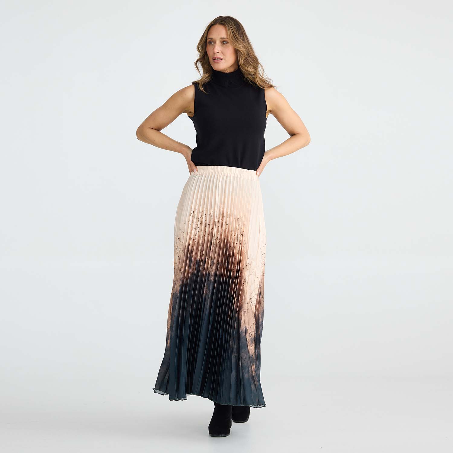 BRAVE&TRUE BT250122 PLEAT SKIRT-CALLIGRAPHY 1 BT25012 2 Alias Pleated Skirt Calligraphy 6