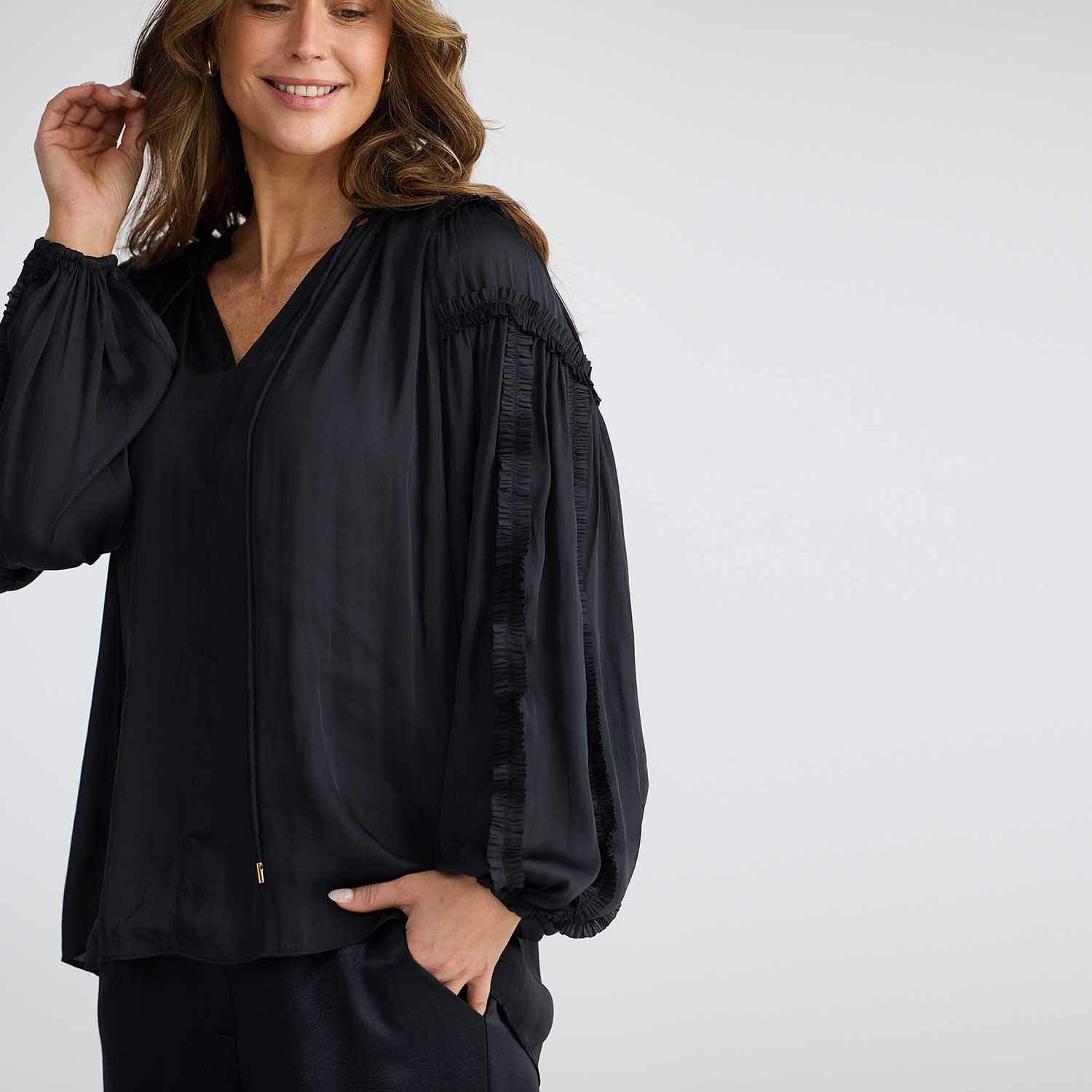 BRAVE&TRUE BT250381 RITZ BLOUSE-BLACK 1 BT25038 1 Ritz Blouse Black 2