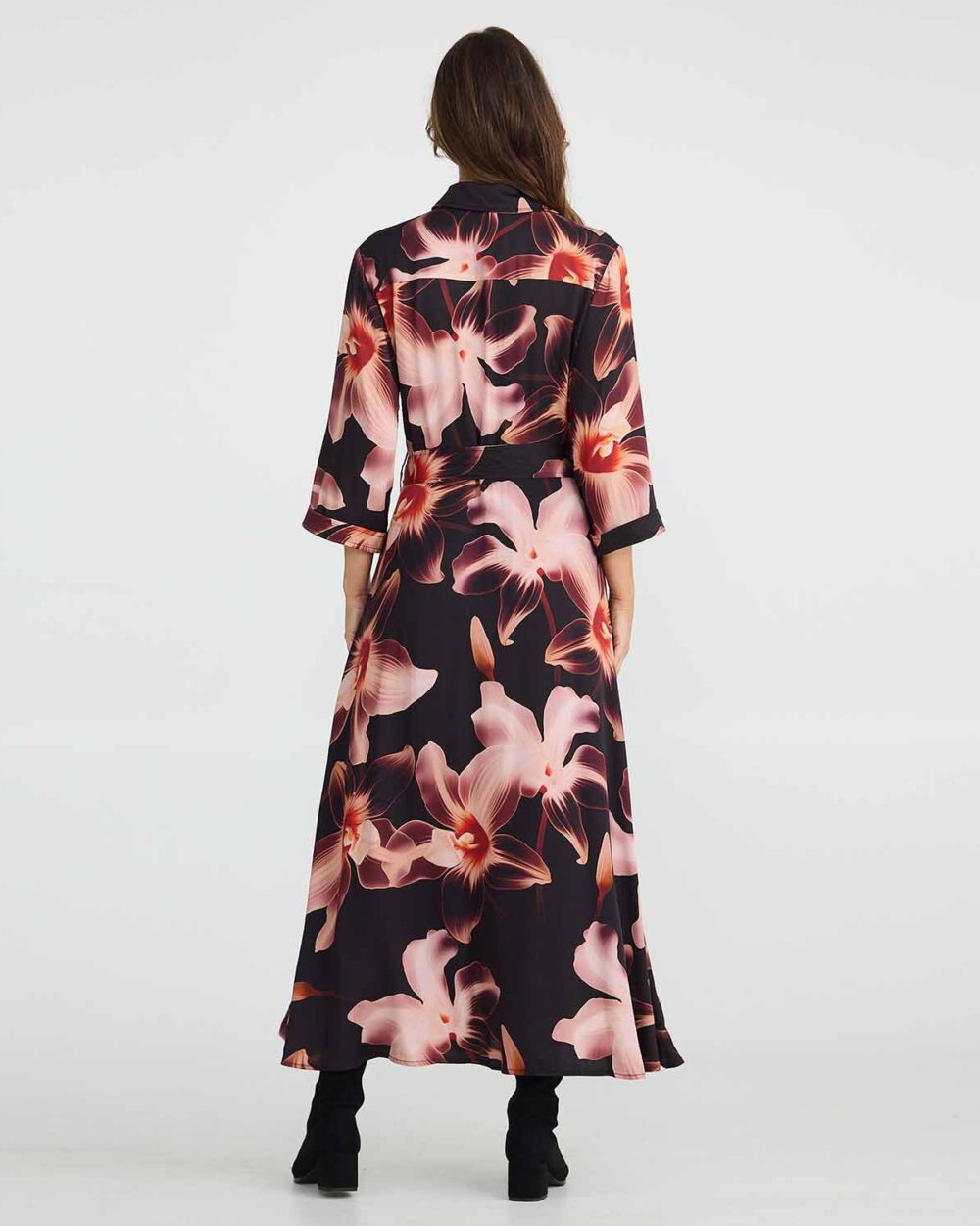 BT25122 3 Rossellini 3qtr Sleeve Dress Night Orchid 2