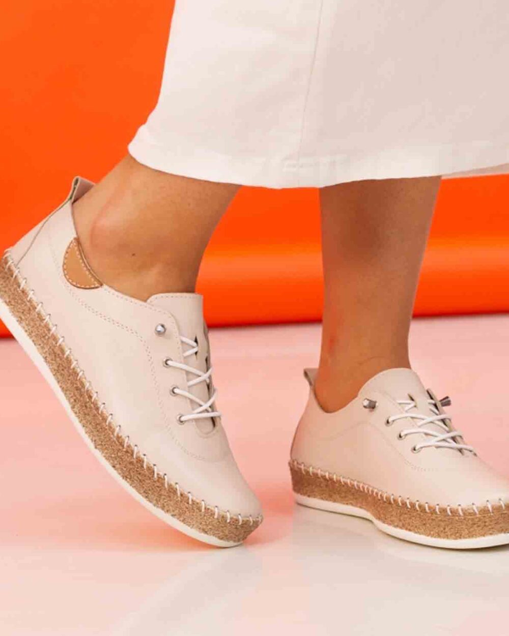 evie cream leather plimsoll p7128 407749 image