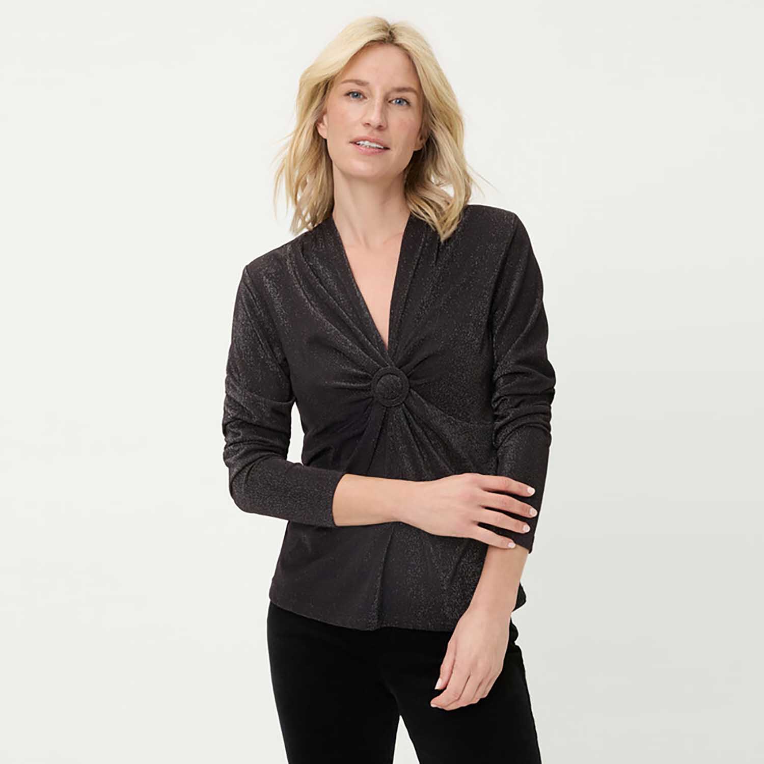 OLSEN 11105259 LONG SLEEVE T-SHIRT-BLACK 1 11105259