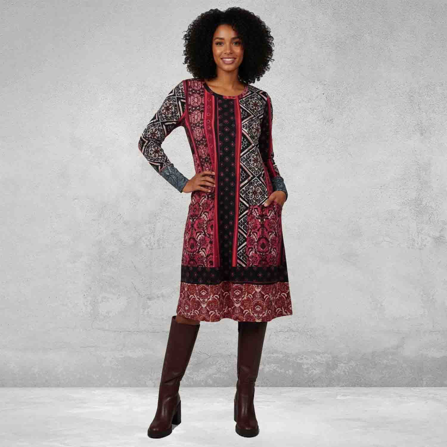 ORIENTIQUE OQ20101 PATCH DRESS-PRINT 1 20101
