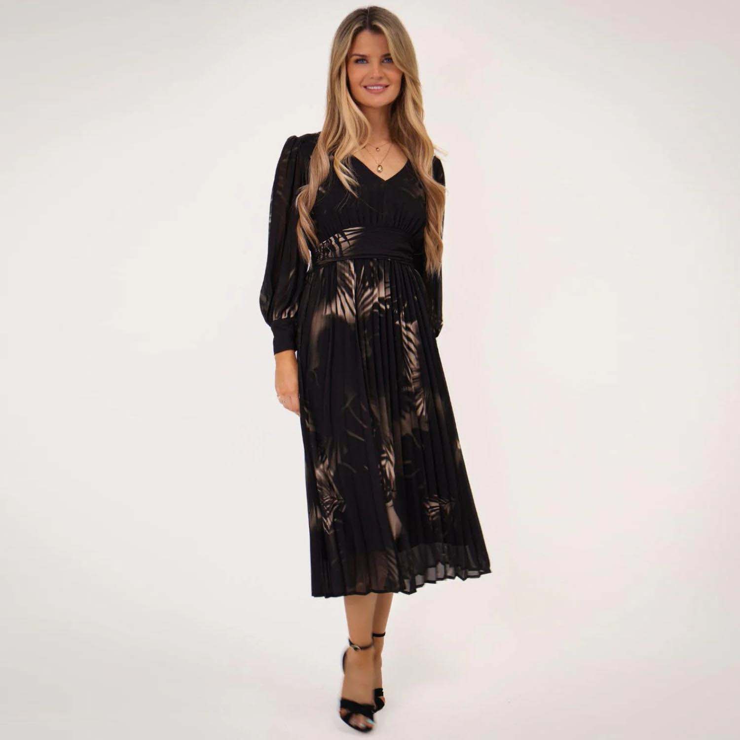 KATE & PIPPA HANNAH PRINT DRESS-BLACK 1 Kate Pippa Hannah Dress In Black Print