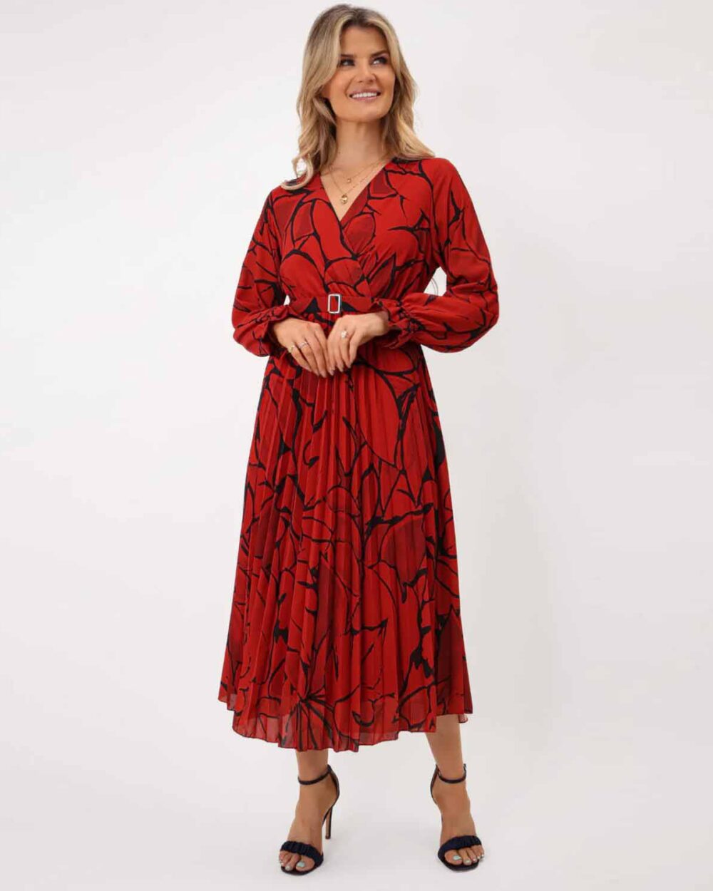 Kate Pippa Positano Midi Dress In Red Print 316ccc4c
