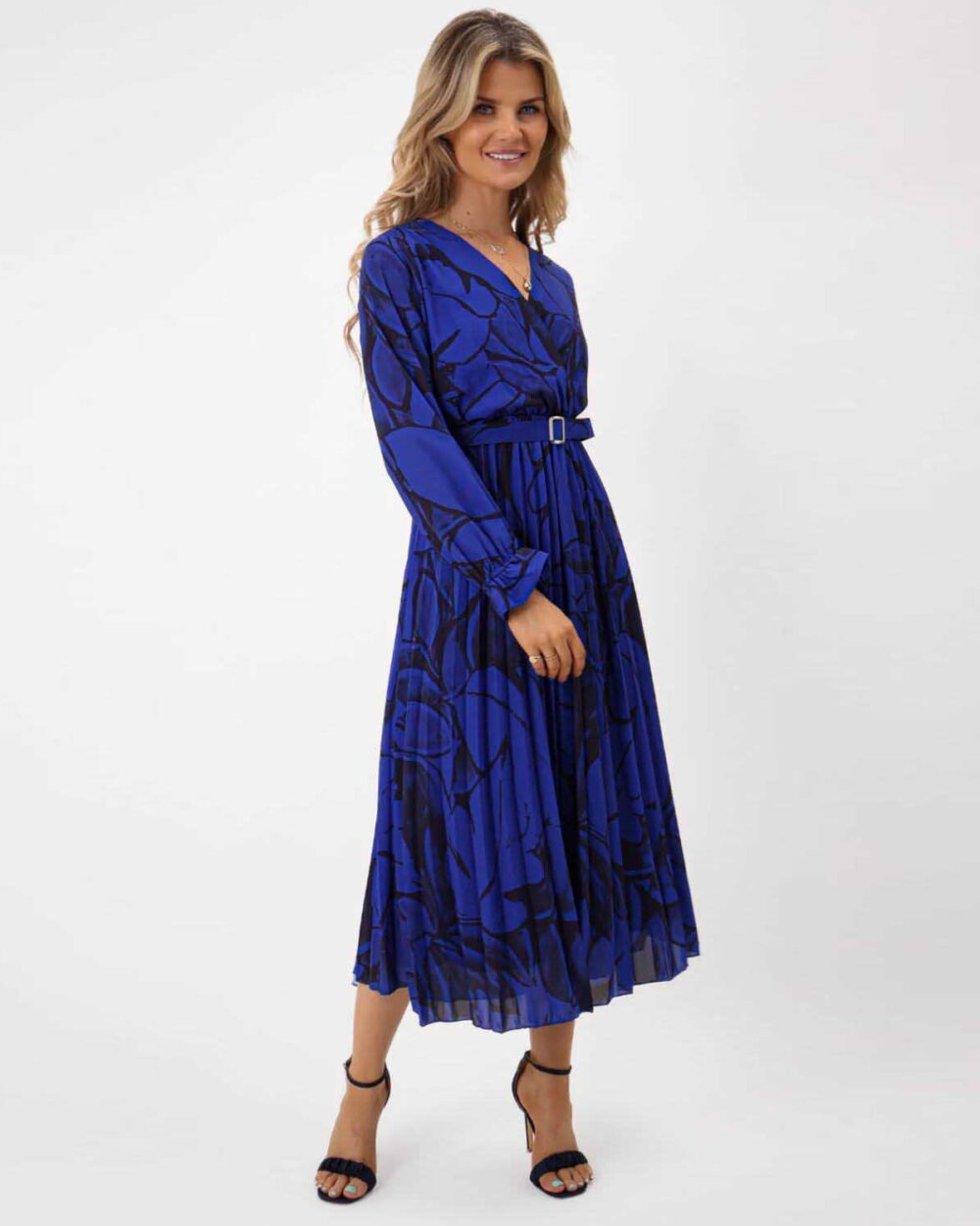 Kate Pippa Positano Midi Dress In Royal Blue Print c606f5fc