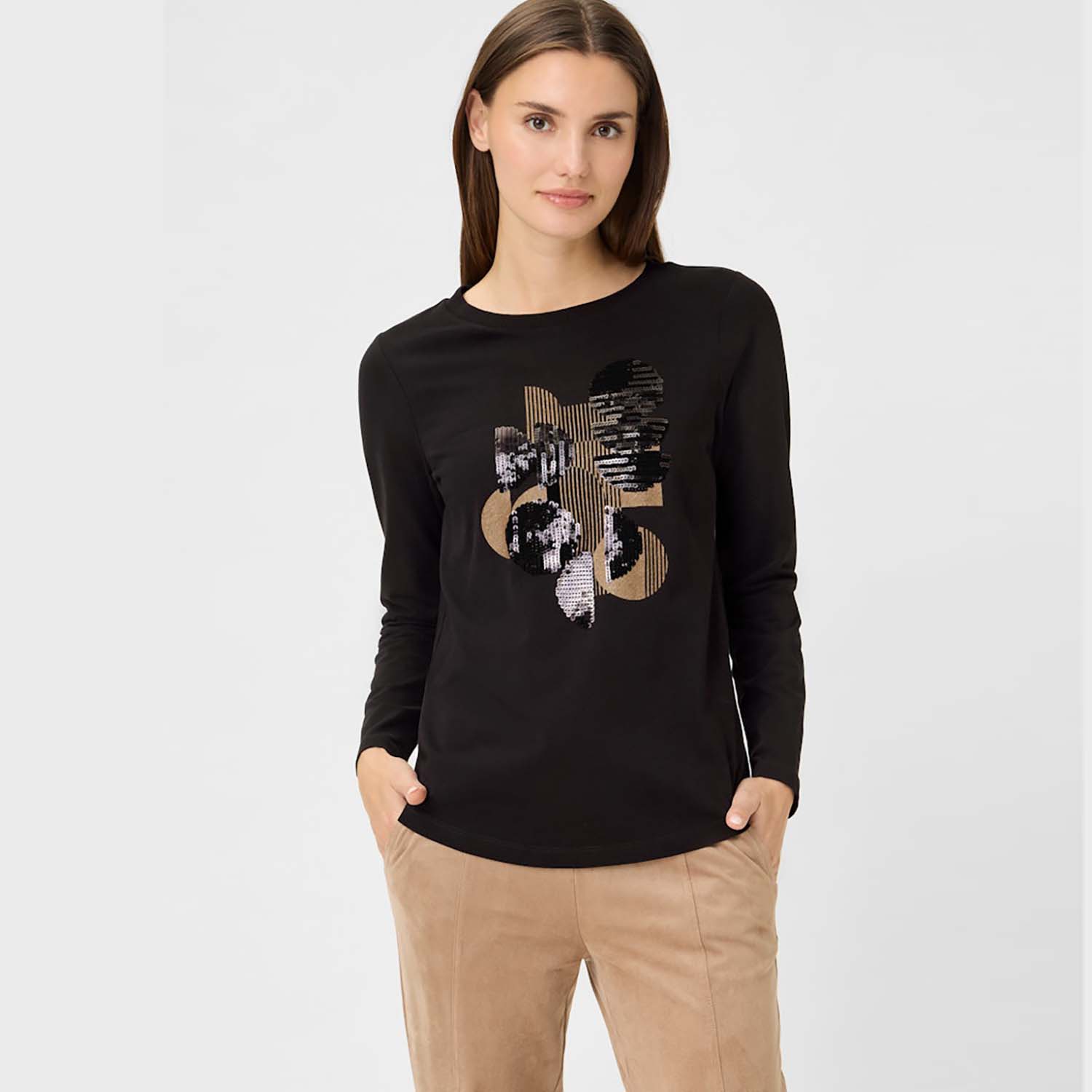 OLSEN 11105232 LONG SLEEVE T-SHIRT-BLACK 1 Olsen Urban Wild 25 10 02 80000 11105232