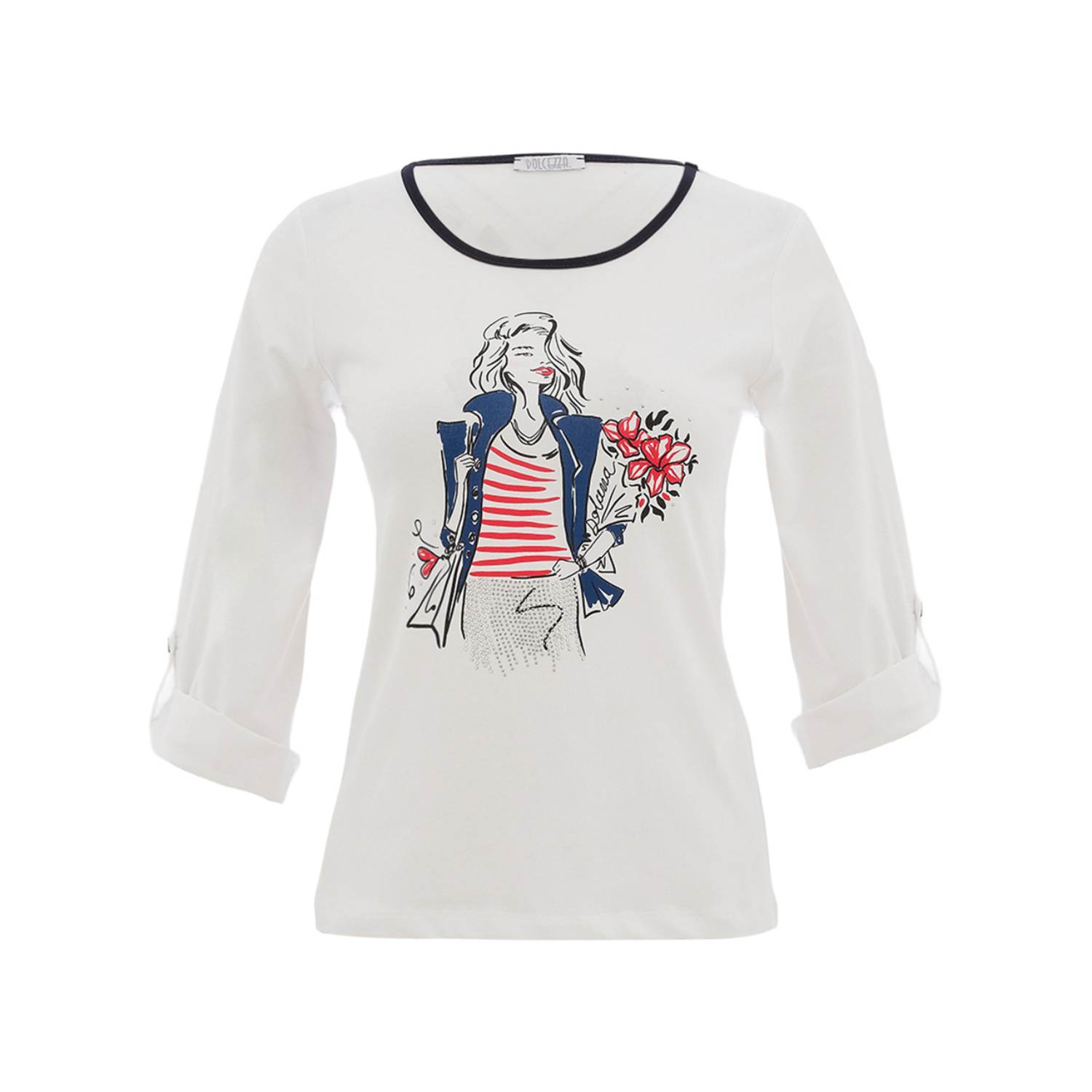 DOLCEZZA 26100 TOP-NAVY/WHITE 2 26100 as front