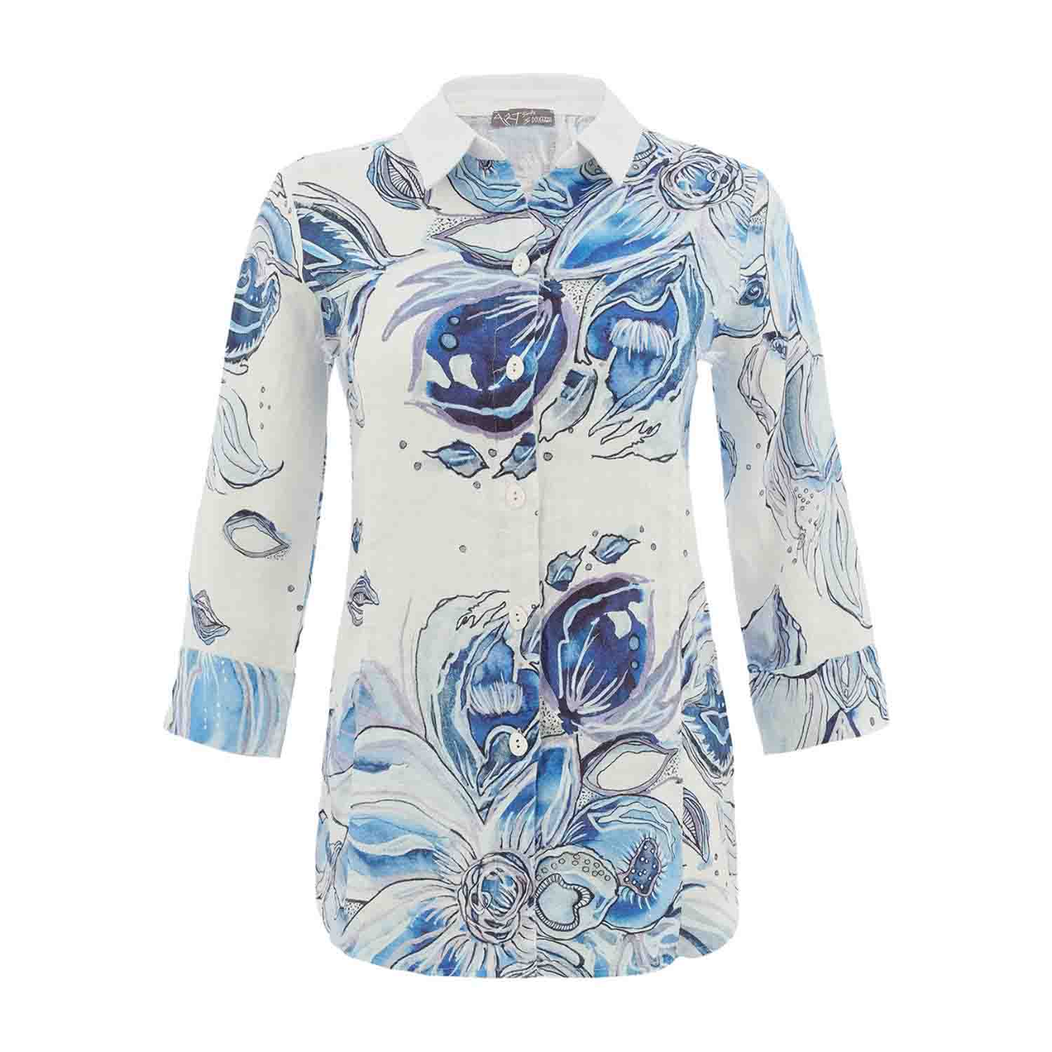 DOLCEZZA 26652 SHIRT-WHITE & BLUE 1 26652 as front