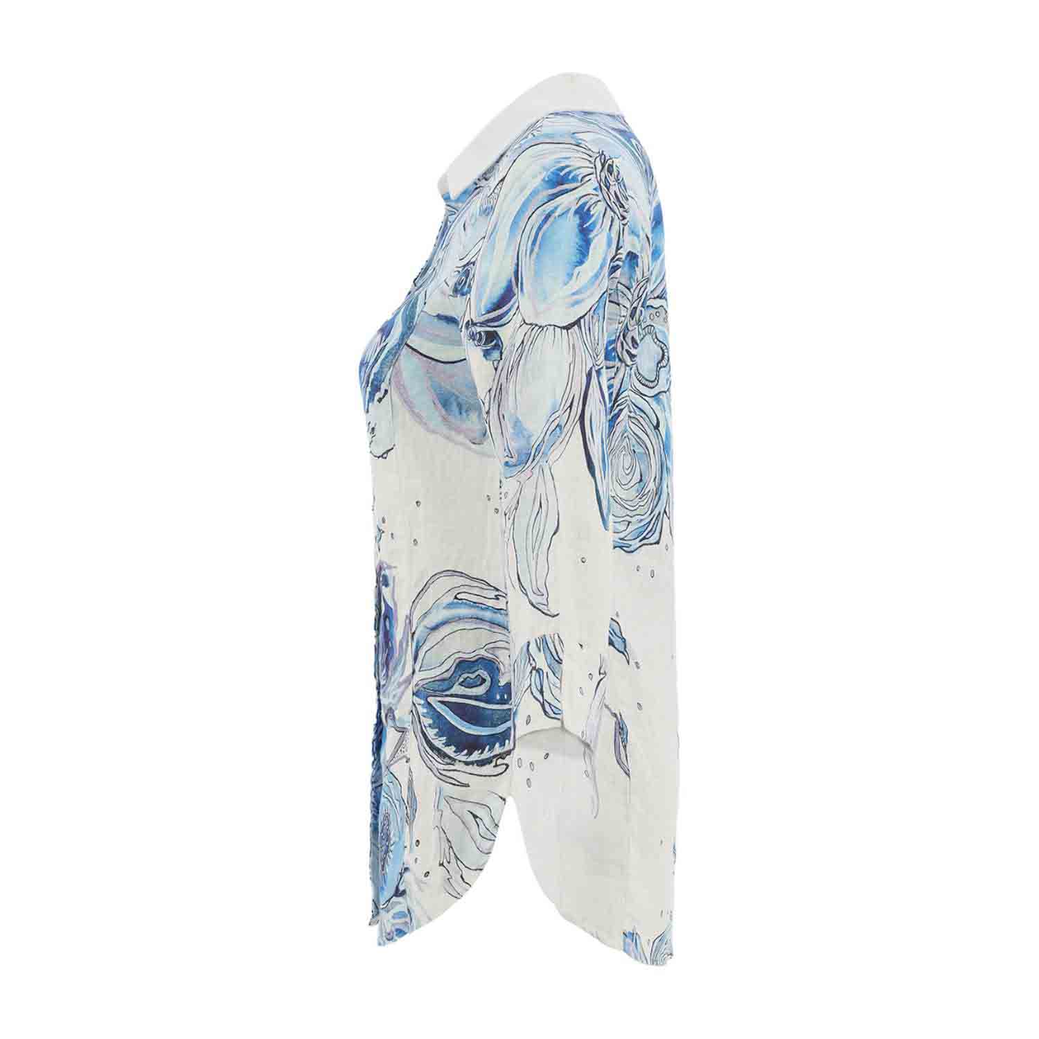 DOLCEZZA 26652 SHIRT-WHITE & BLUE 2 26652 as side
