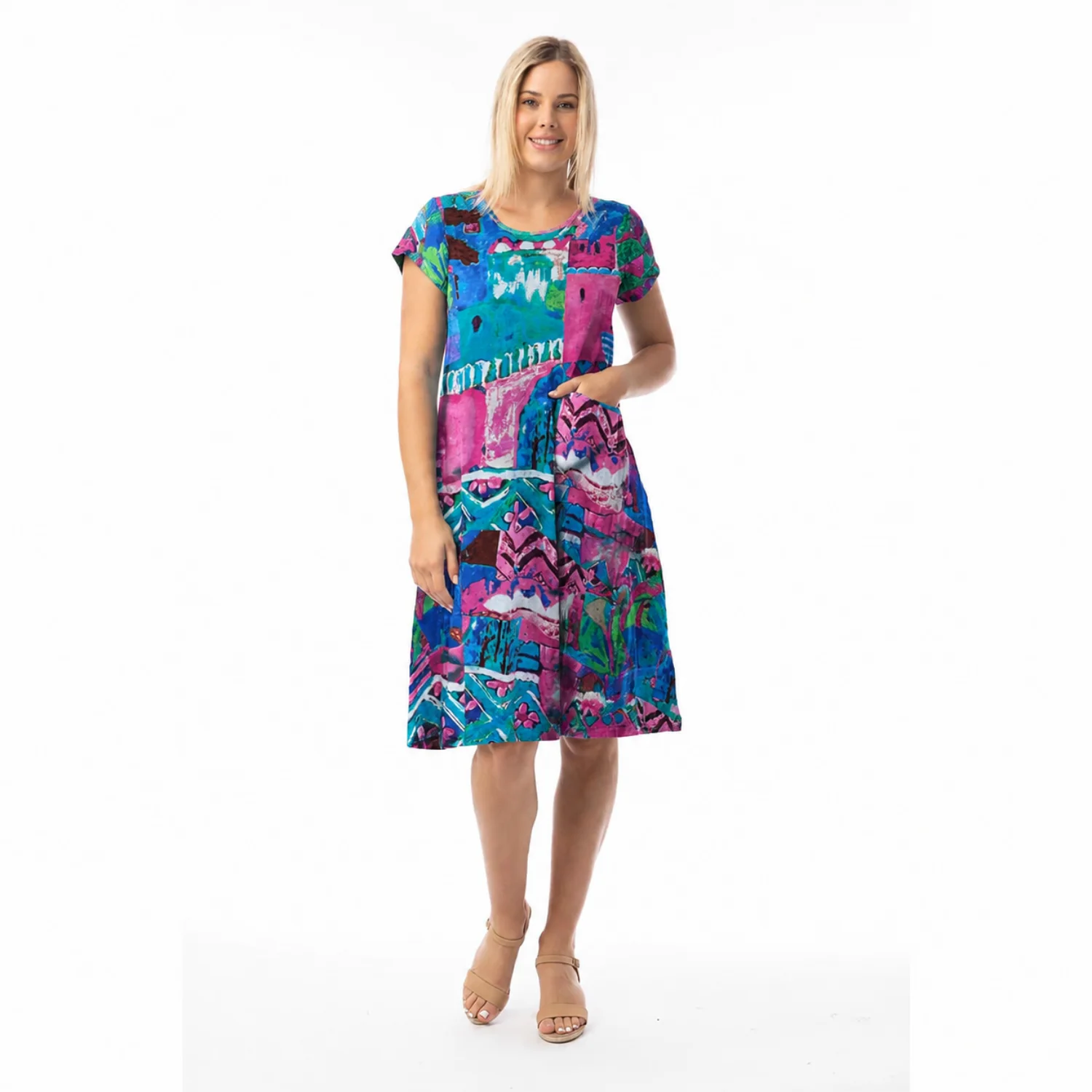 ORIENTIQUE 20152 SHIFT DRESS-PRINT 1 ORIENTIQUE 20152 SHIFT DRESS-PRINT