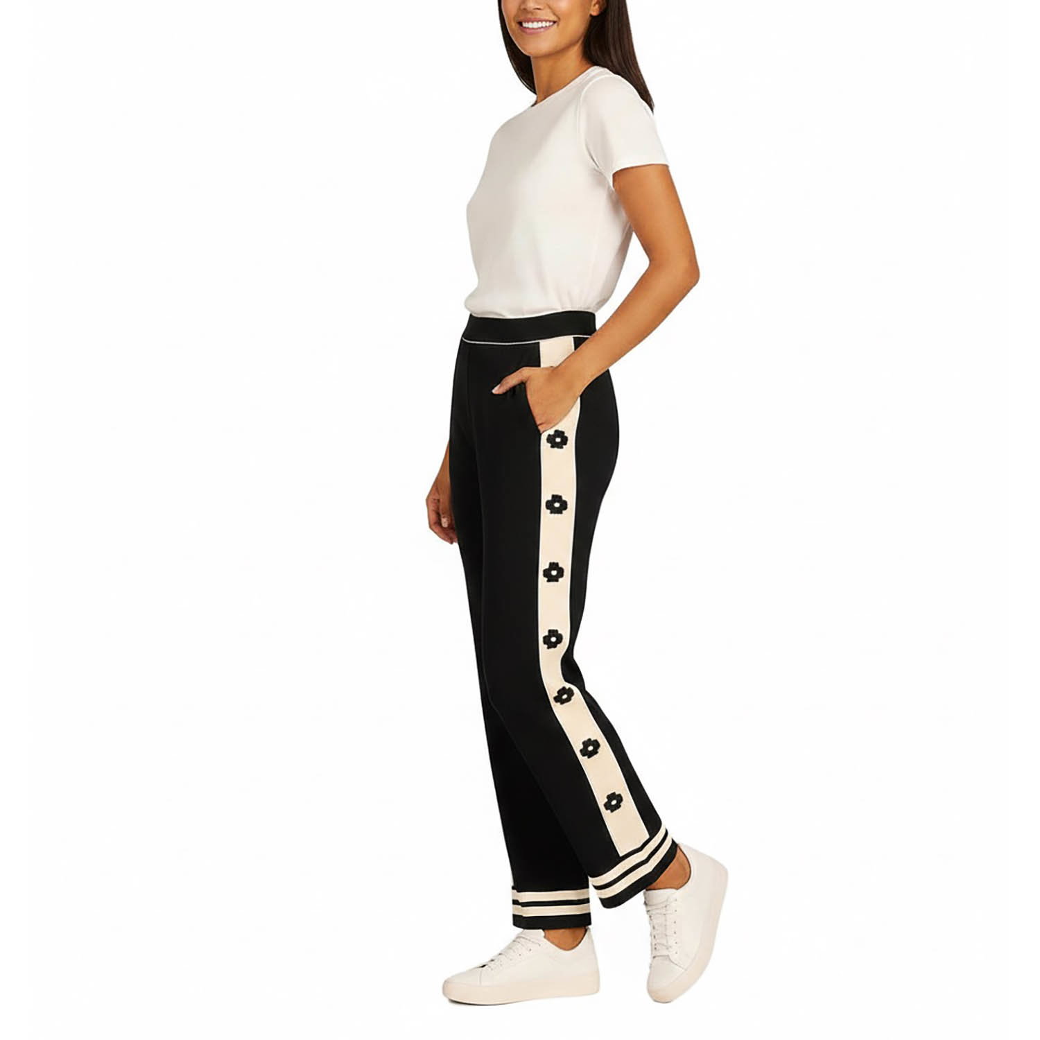 ORLY 261335 TROUSERS-BLACK/CREAM 1 261335 a