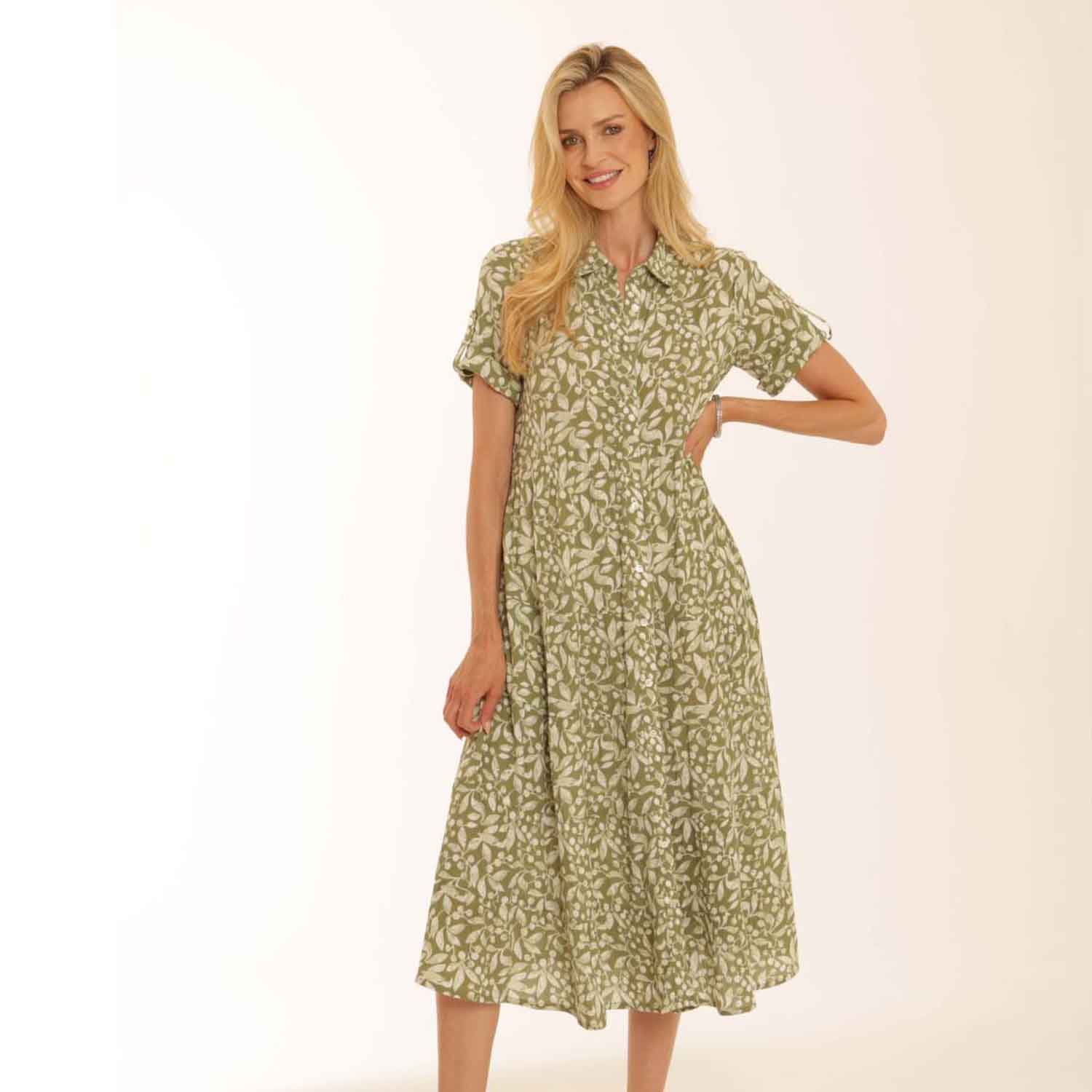 POMODORO 42611 SHIRT DRESS-PEAR 1 Berry-shirt-dress-pear