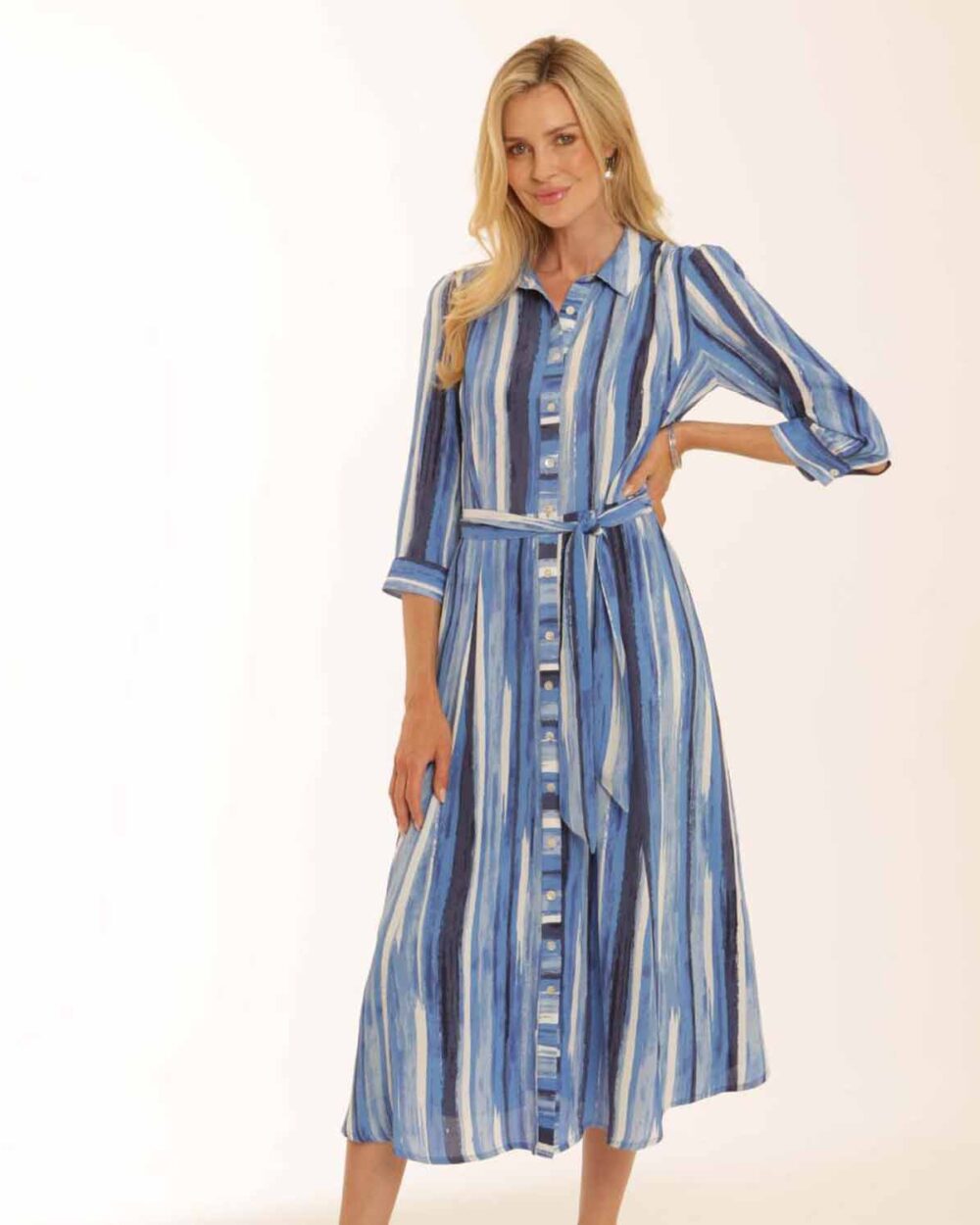 blue shirt dress