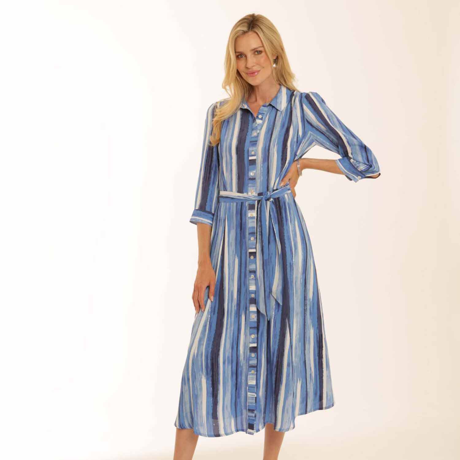 42615 stripe shirt dress blue blue shirt dress