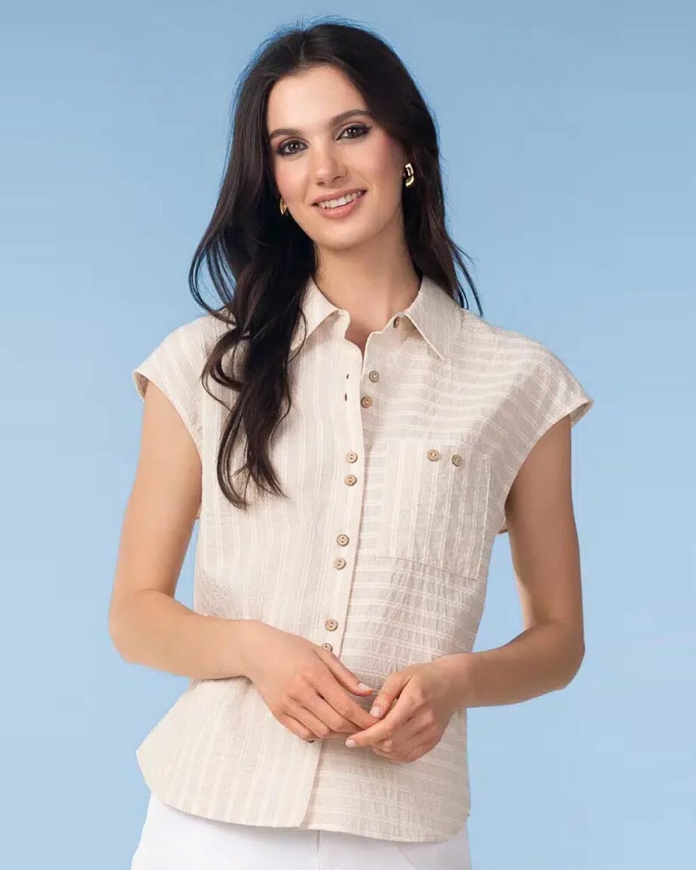 ALISON SHERI A47340 SLEEVELESS TOP-SAND