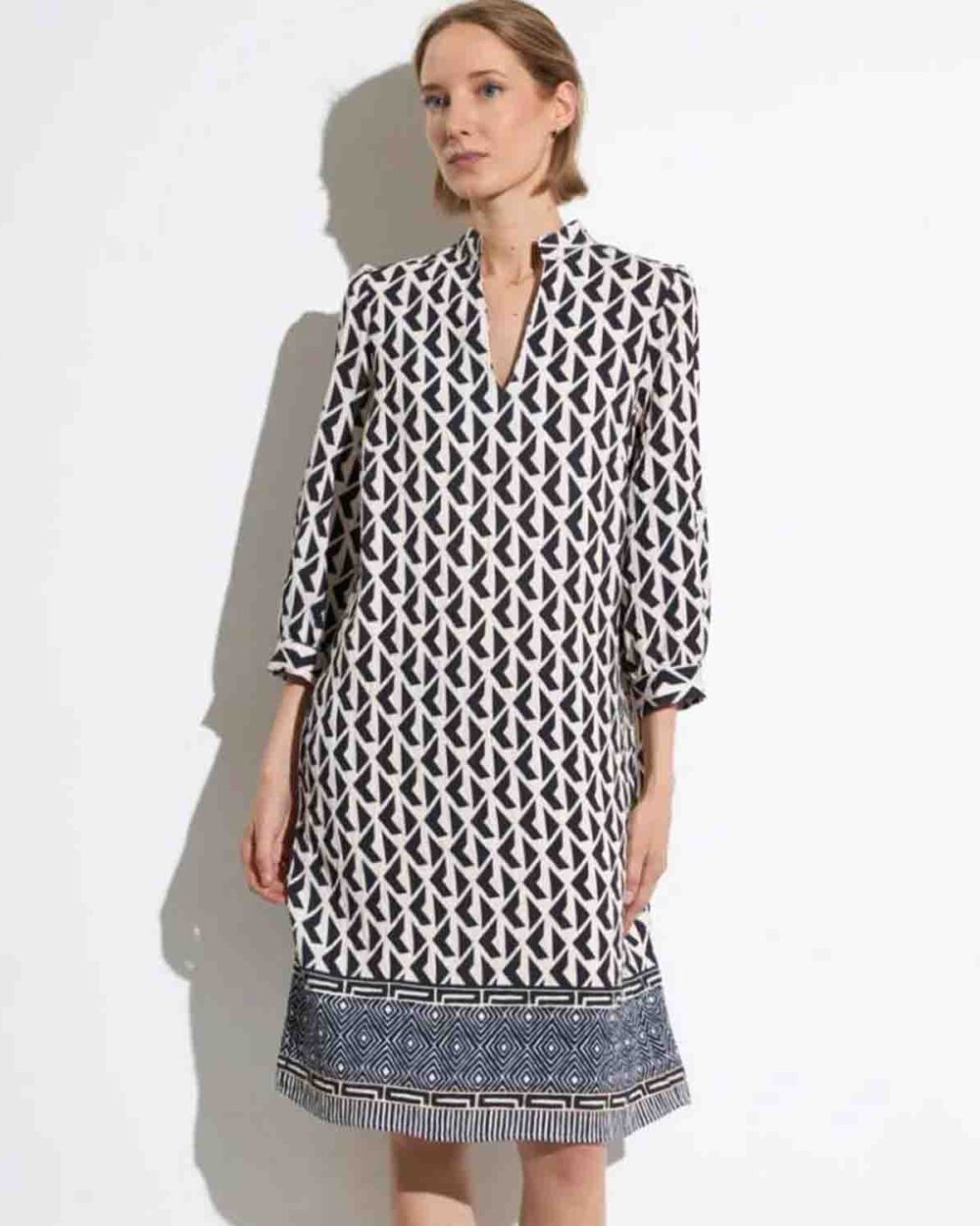 BARILOCHE ARAGONA DRESS-BLACK/CREAM