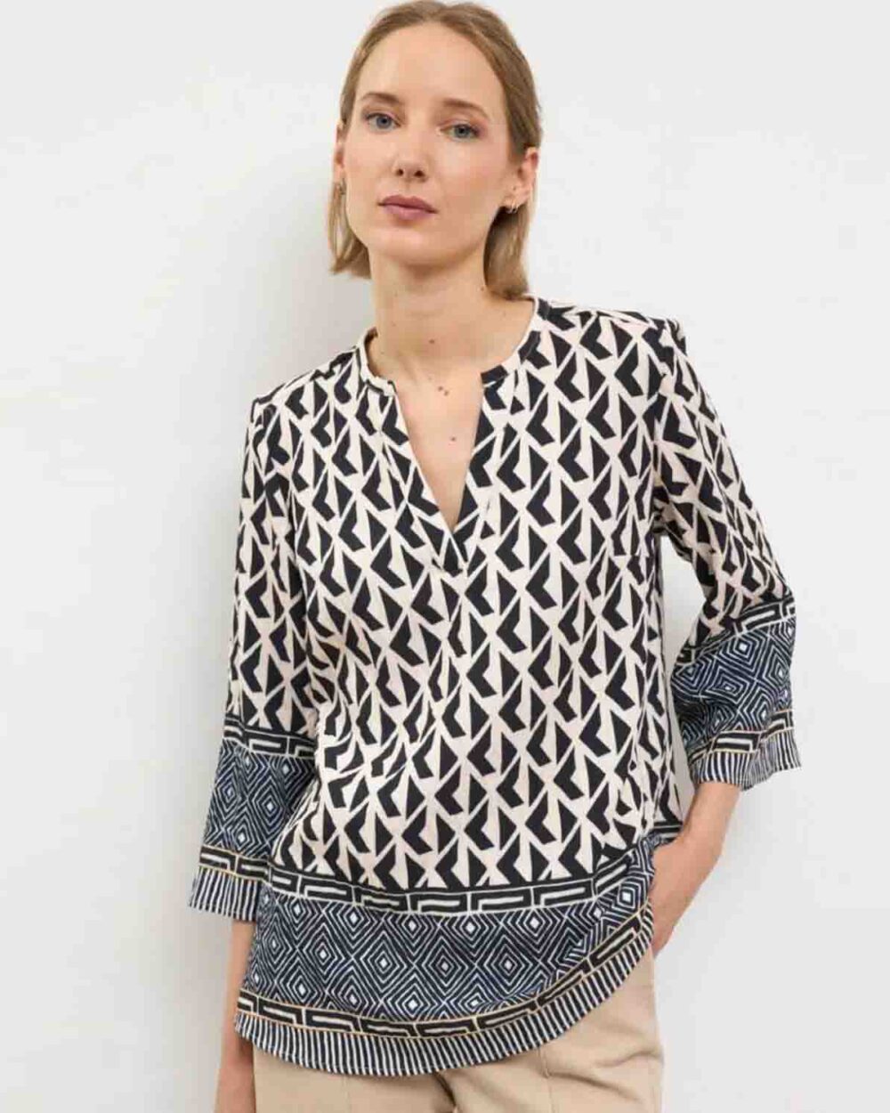 BARILOCHE CAMPELLO BLOUSE-BLACK/CREAM