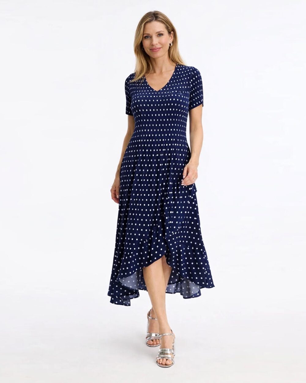 LEO&UGO KER093 SPOT DRESS-NAVY